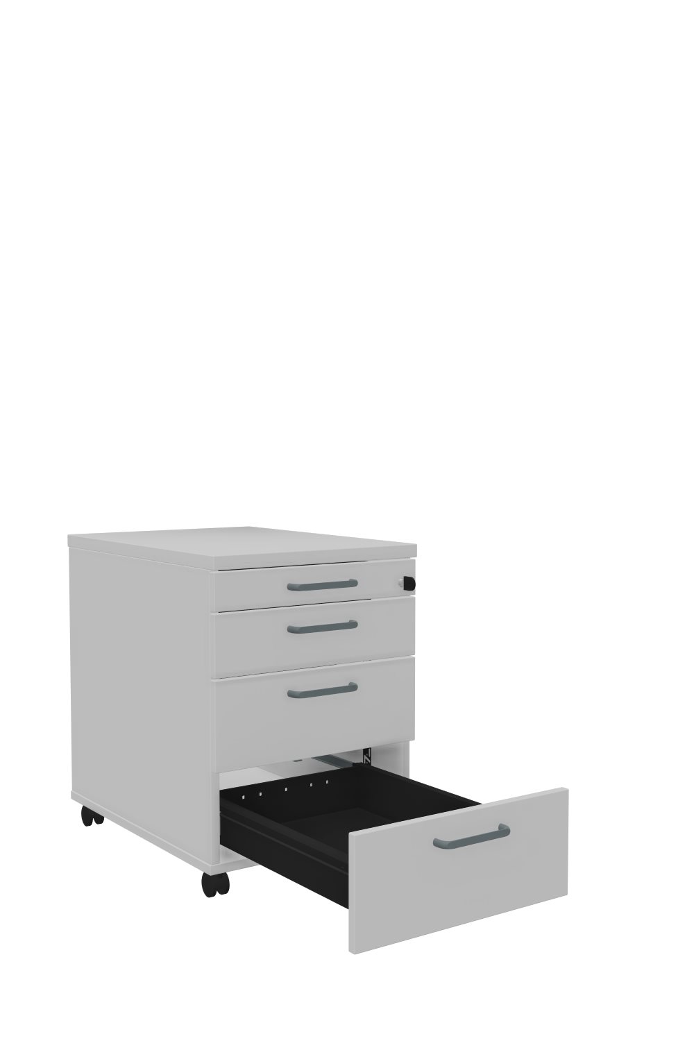 Rollcontainer-60-3-Schübe-Stahl-Tarragona-officegrau-officegrau-dunkelgrau-bmsofort-2 Tarragona Rollcontainer mit Schubkästen