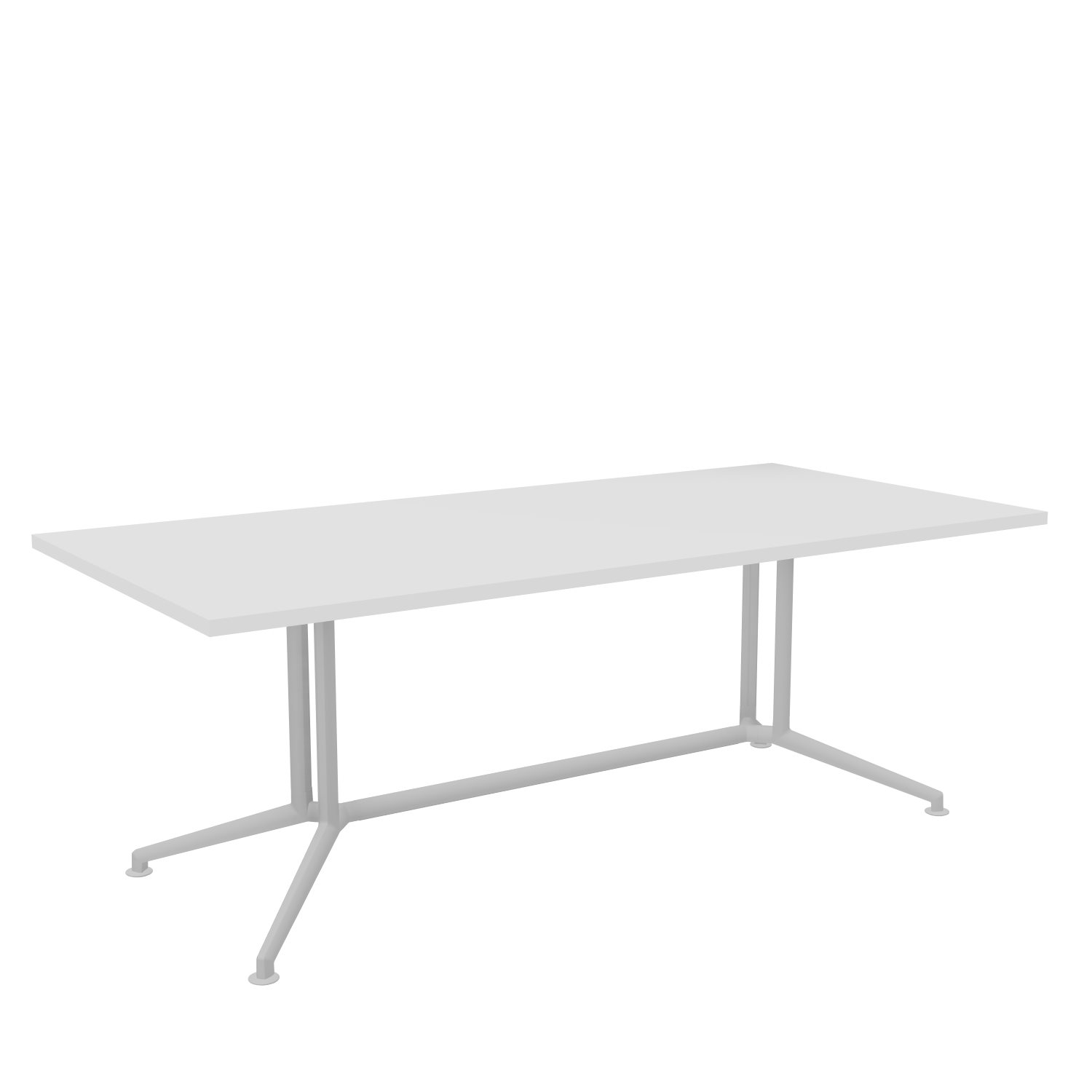Konferenztisch-X-Gestell-210-weiss-silber-bmsofort-1 Kommunikation Konferenztisch Rechteckform
