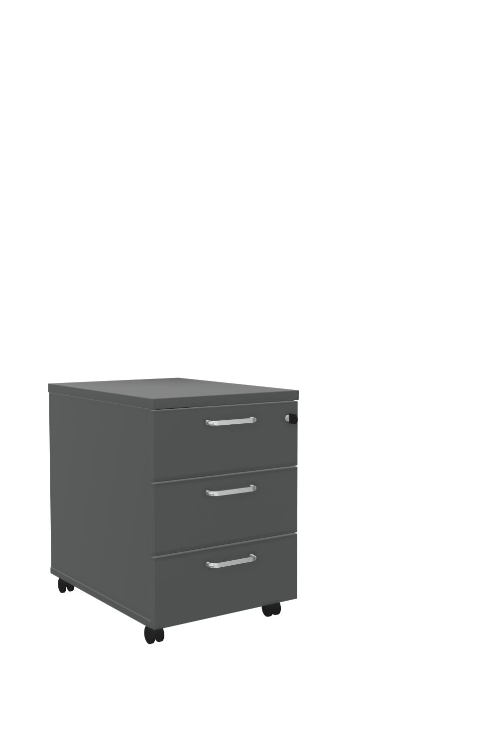 Rollcontainer-60-3-Schübe-Kunststoff-Tarragona-Graphit-Graphit-Alufarben-bmsofort-1 Tarragona Rollcontainer mit Schubkästen