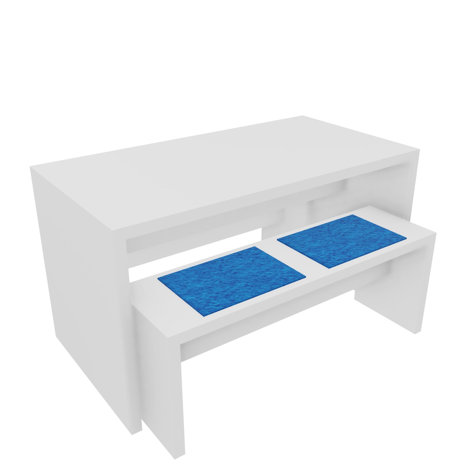 Sitzauflagenset-Blau-bmsofort 4er Set Filzauflagen für Bistrogarnitur