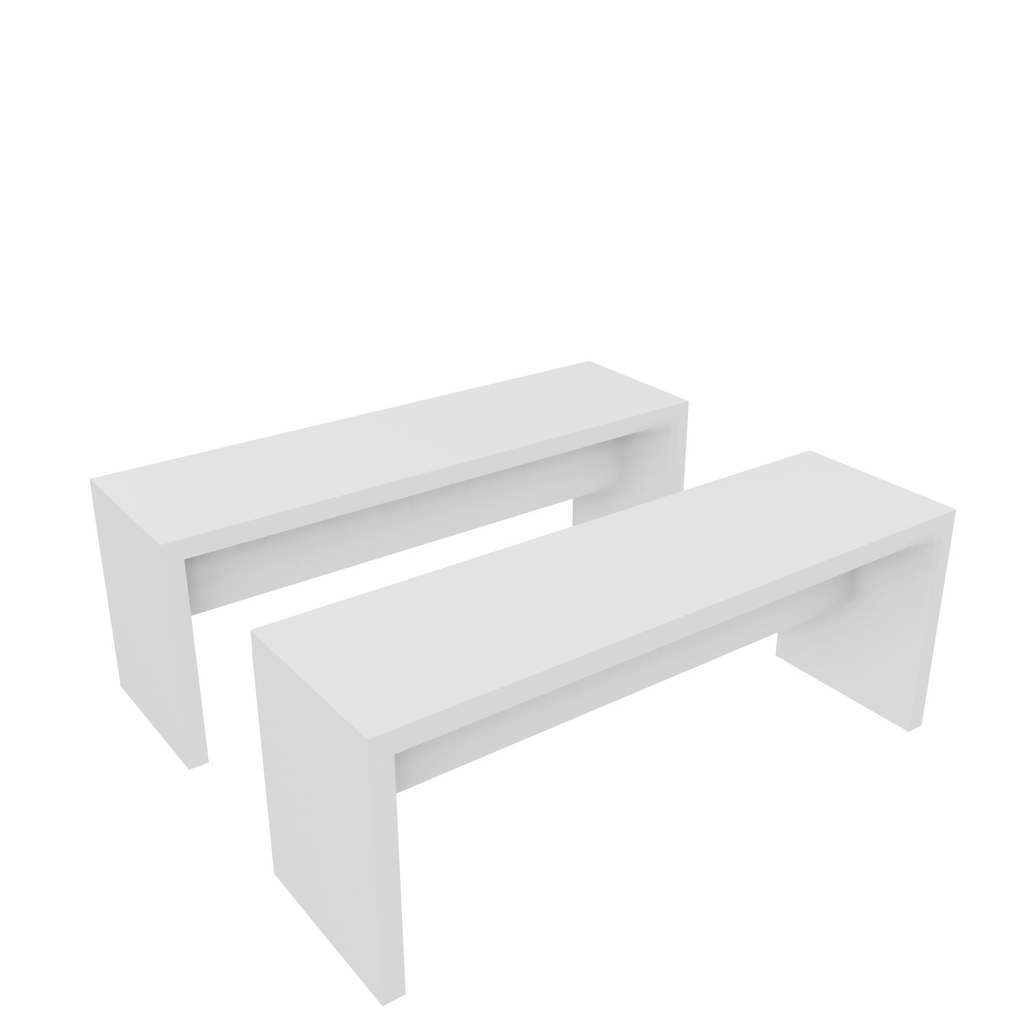 Sitzbank-Set-118x34x45-weiss-bmsofort Sitzbank 2er-Set