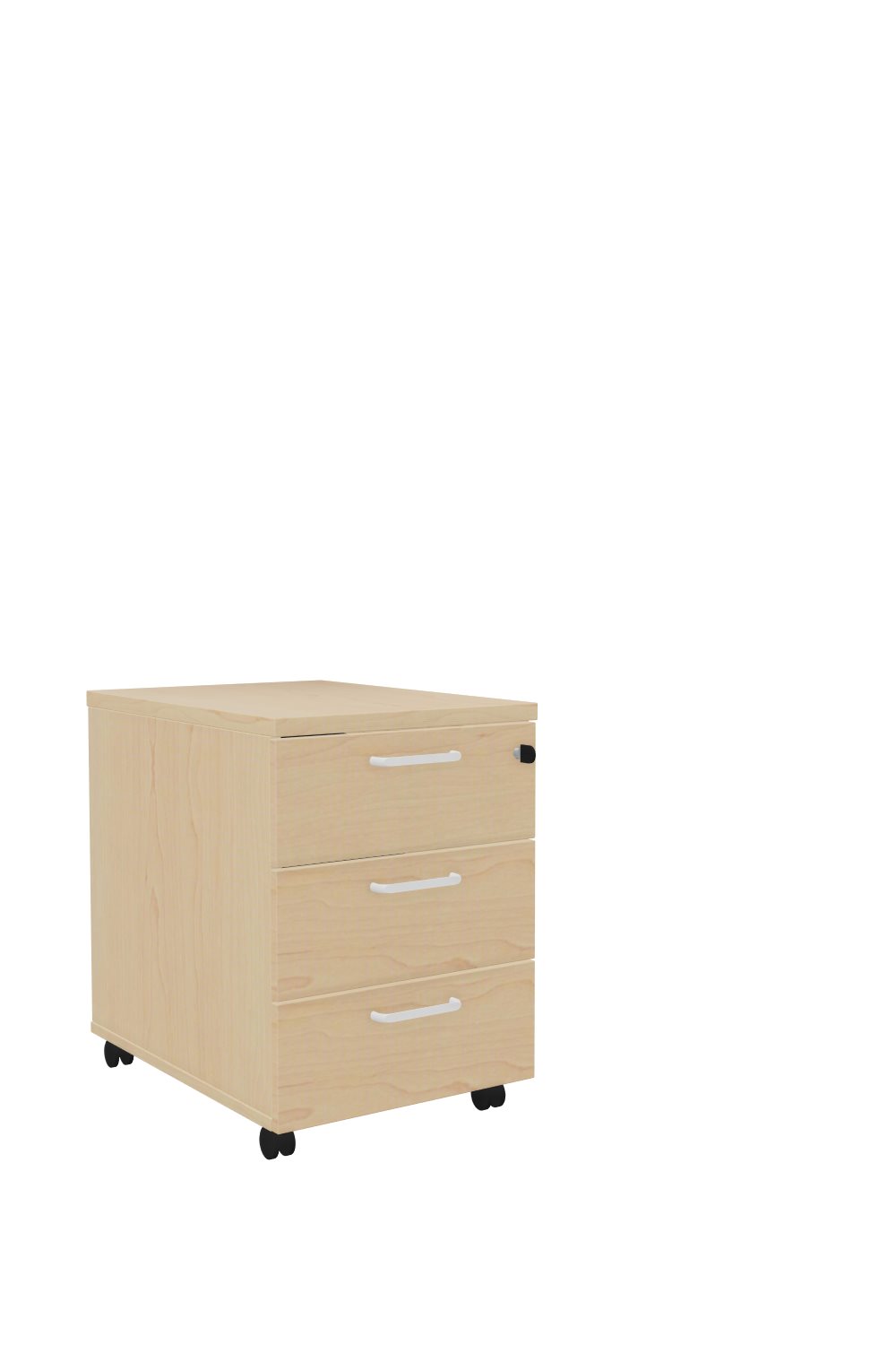 Rollcontainer-60-3-Schübe-Kunststoff-Tarragona-Ahorn-Ahorn-weiss-bmsofort-1 Tarragona Rollcontainer mit Schubkästen