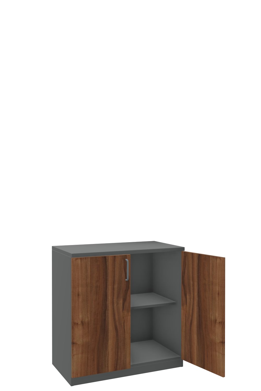 Aktenschank-2-OH-Tarragona-Graphit-Nussbaum-Dunkelgrau-bmsofort-2 Tarragona Aktenschrank