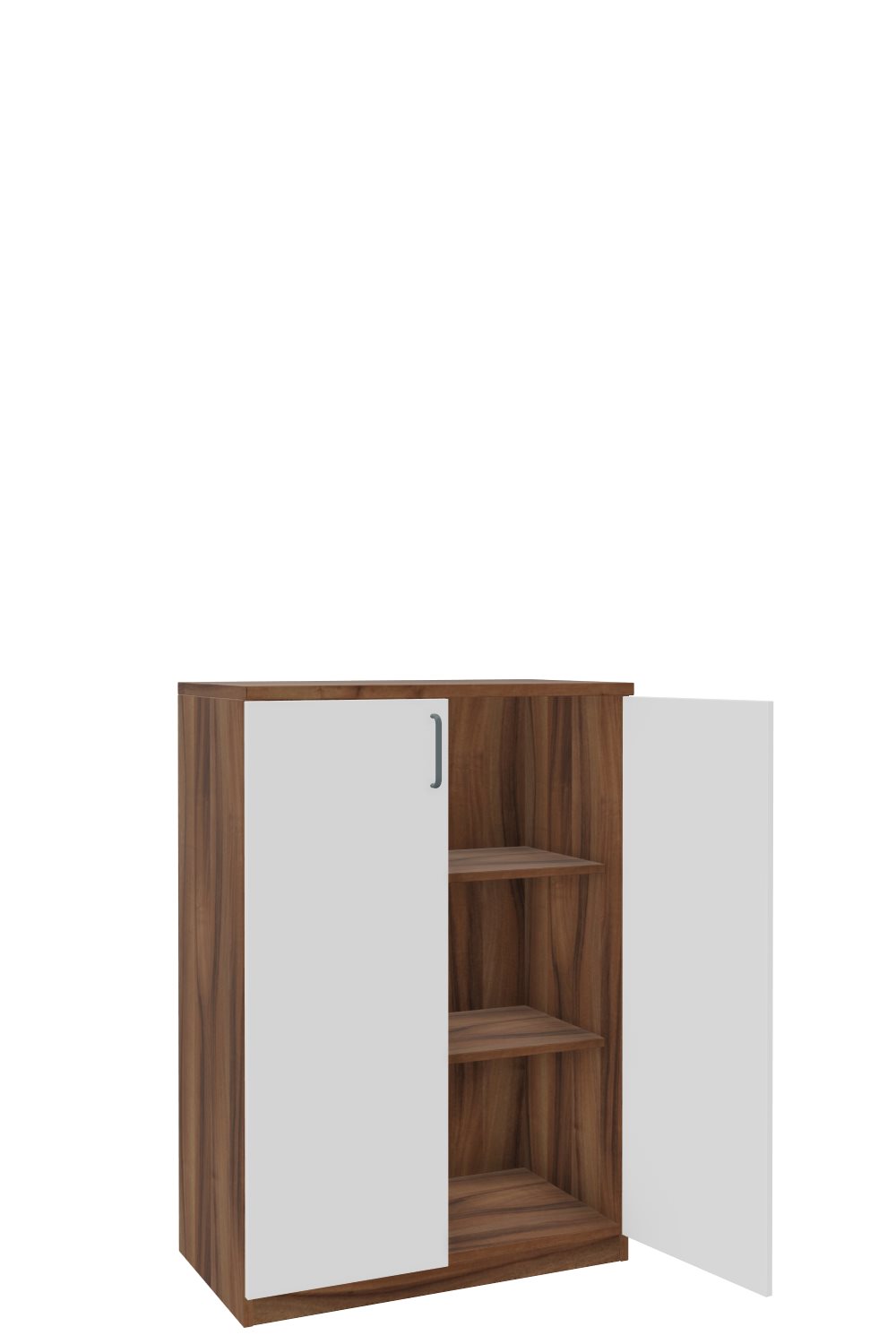 Aktenschank-3-OH-Tarragona-Nussbaum-Weiss-Dunkelgrau-bmsofort-2 Tarragona Aktenschrank