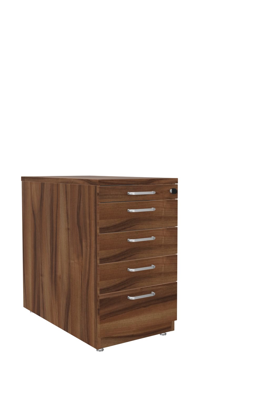 Standcontainer-80-4-Schübe-Stahl-Tarragona-Nussbaum-Nussbaum-Alufarben-bmsofort-1 Tarragona Anstellcontainer