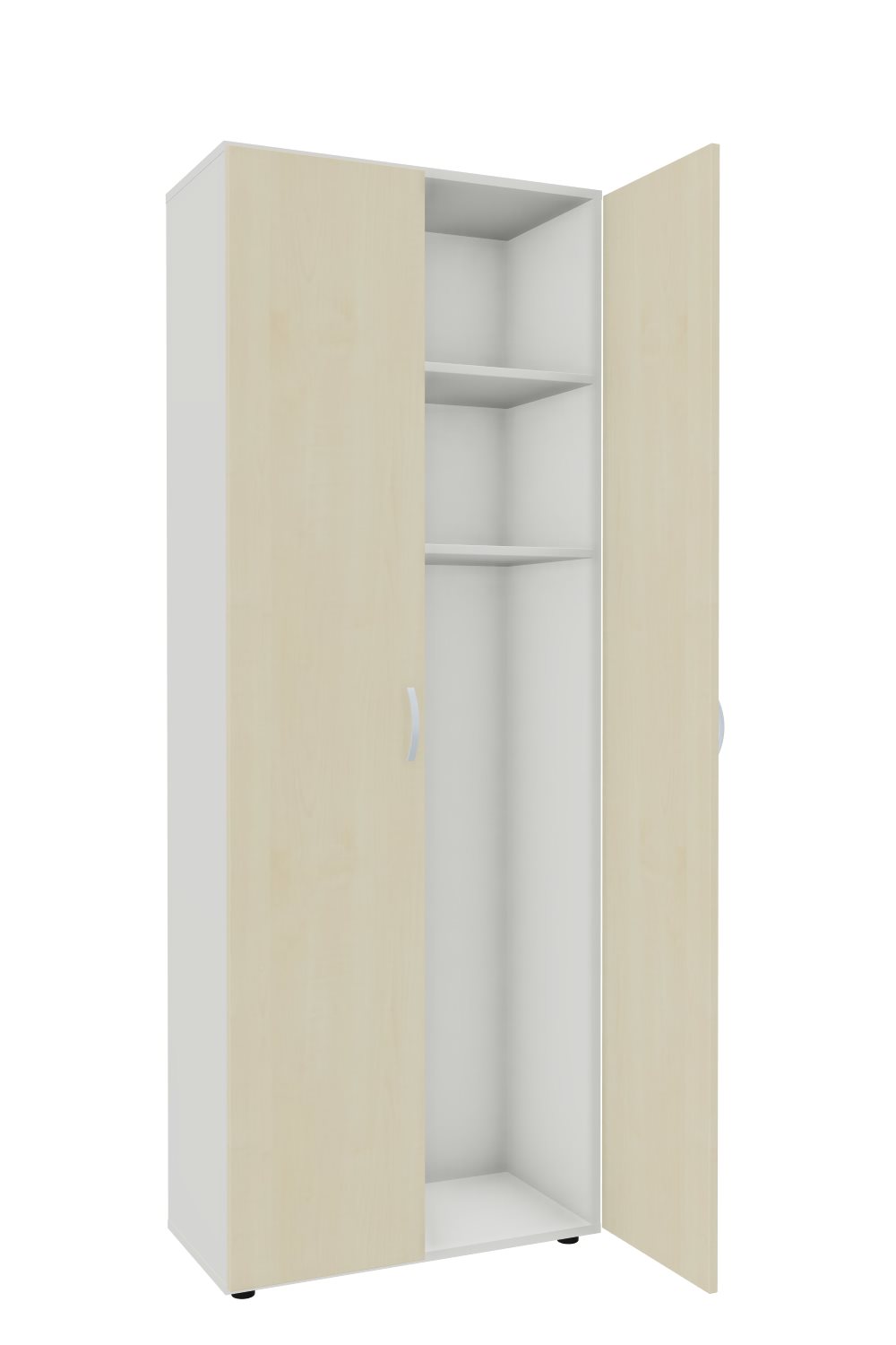 Garderobenschrank-6-OH-Imola-Weiss-Ahorn-bmsofort-2 Imola Garderobenschrank