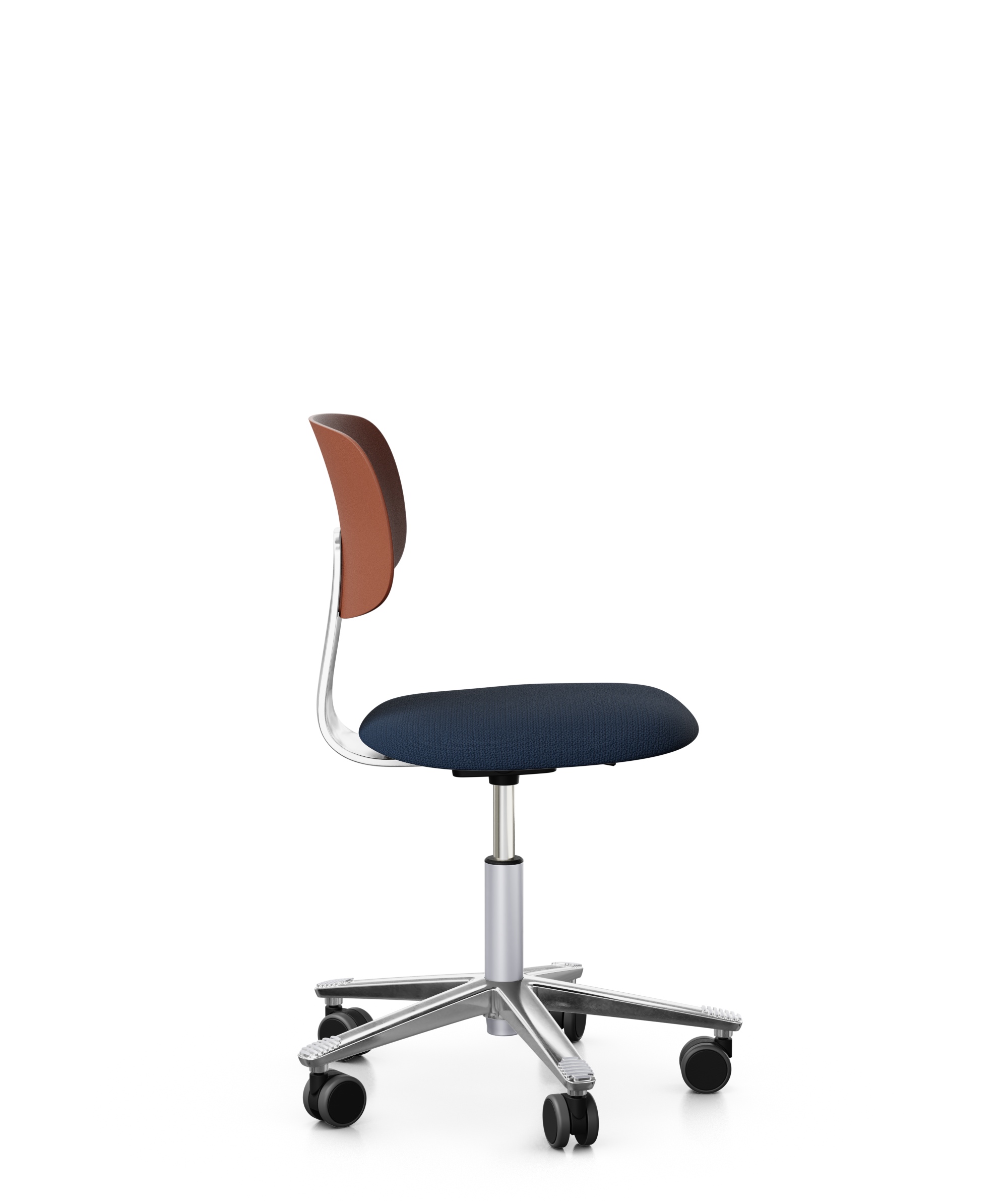 Arbeitsstuhl-Tion-Sitz-gepolstert-Kastanie-poliert-dunkelblau-bmsofort-2 Homeofficestuhl Tion Sitz gepolstert