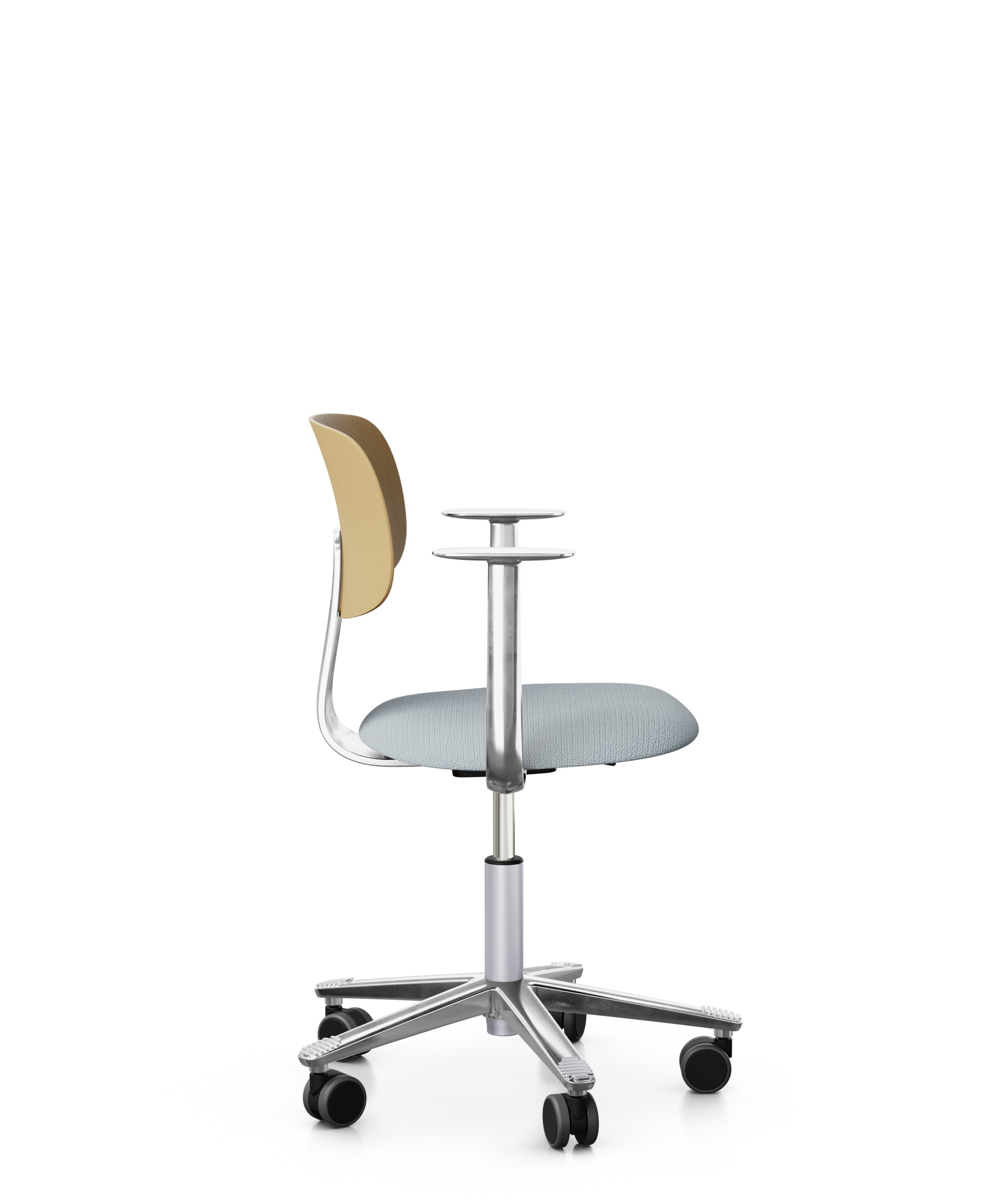 Arbeitsstuhl-Tion-Sitz-gepolstert-ocker-poliert-hellgrau-bmsofort-2 Homeofficestuhl Tion Sitz gepolstert