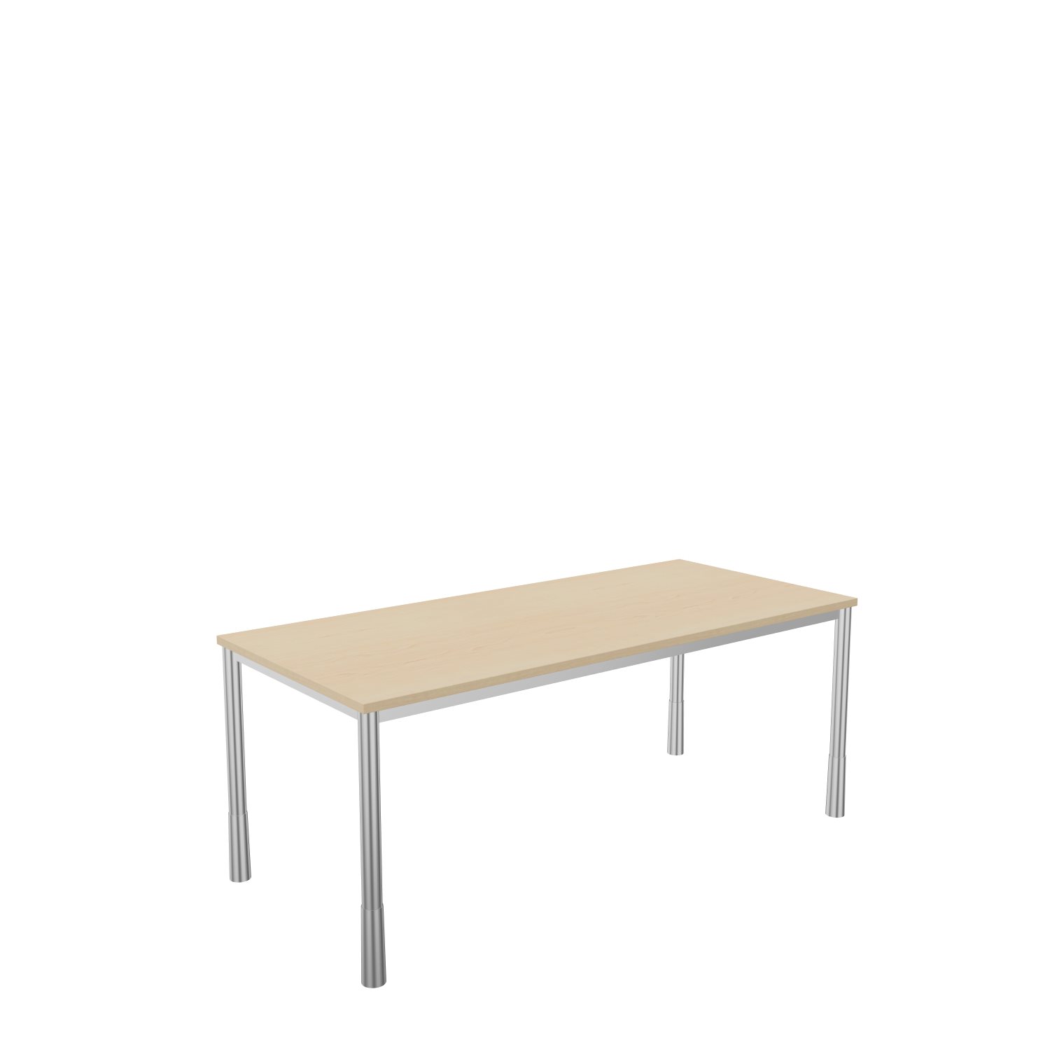 Schreibtisch-Rundrohr-Tarragona-180-80-ahorn-alu-bmsofort-1 Tarragona Rechtecktisch