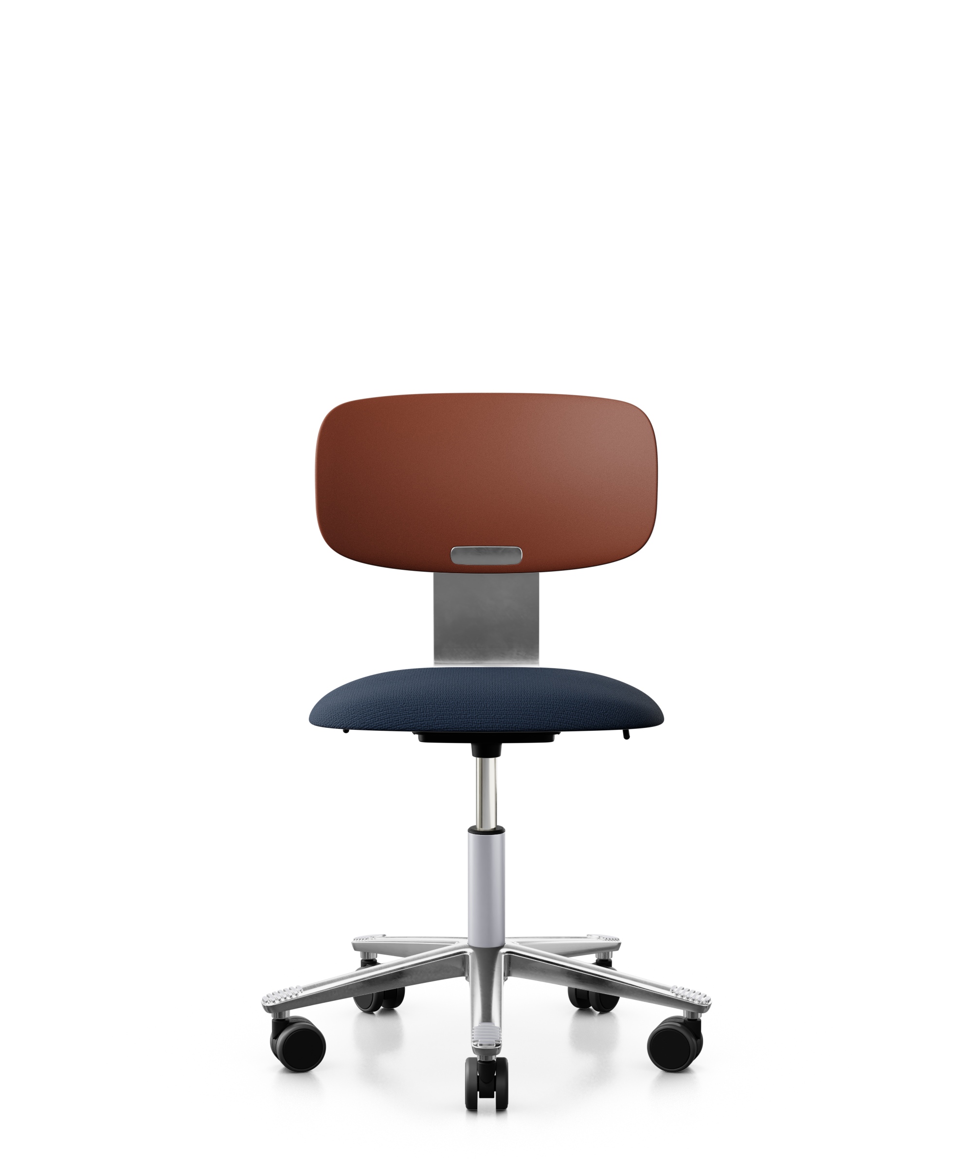 Arbeitsstuhl-Tion-Sitz-gepolstert-Kastanie-poliert-dunkelblau-bmsofort-1 Homeofficestuhl Tion Sitz gepolstert