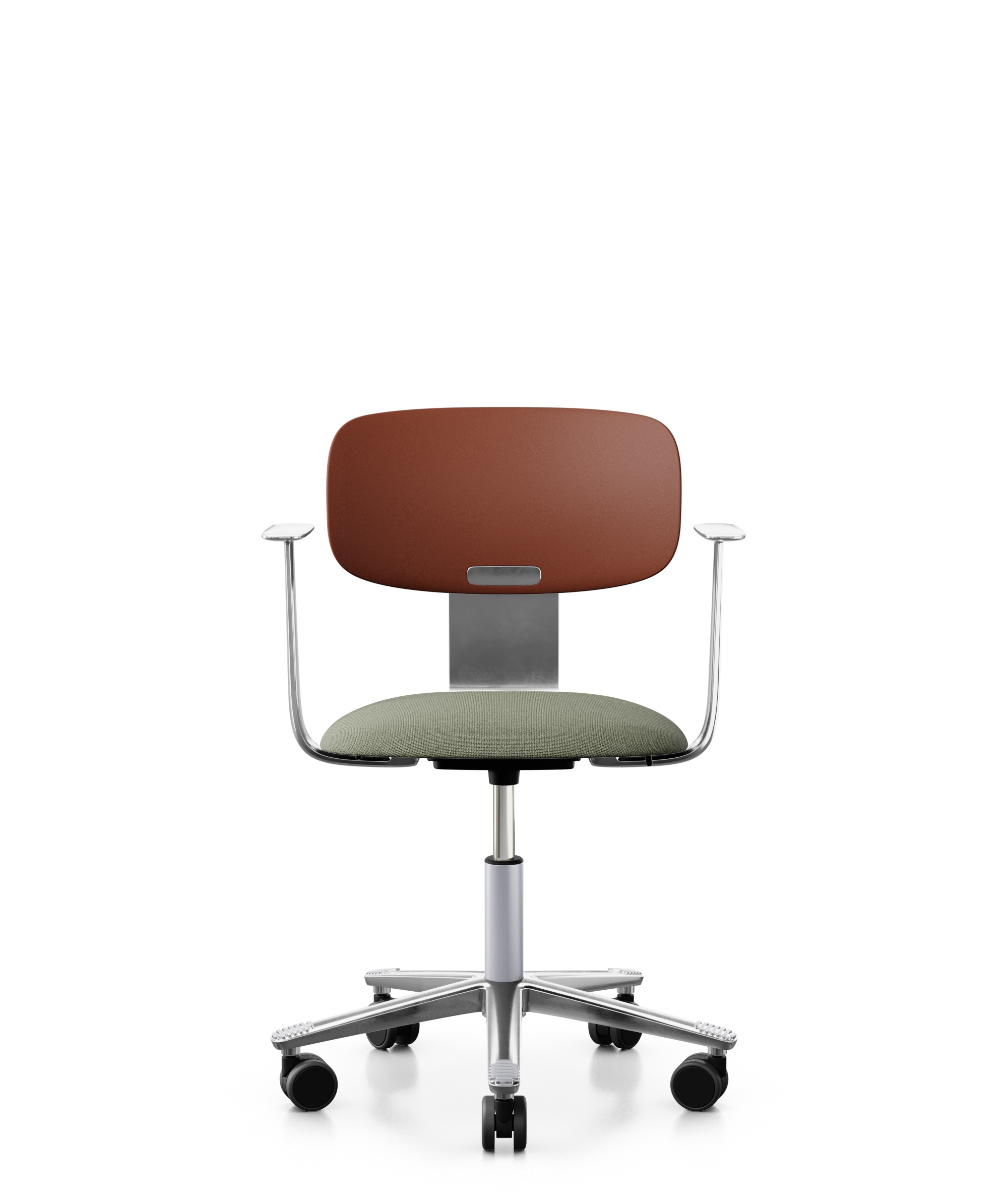 Arbeitsstuhl-Tion-Sitz-gepolstert-kastanie-poliert-grün-bmsofort-1 Homeofficestuhl Tion Sitz gepolstert