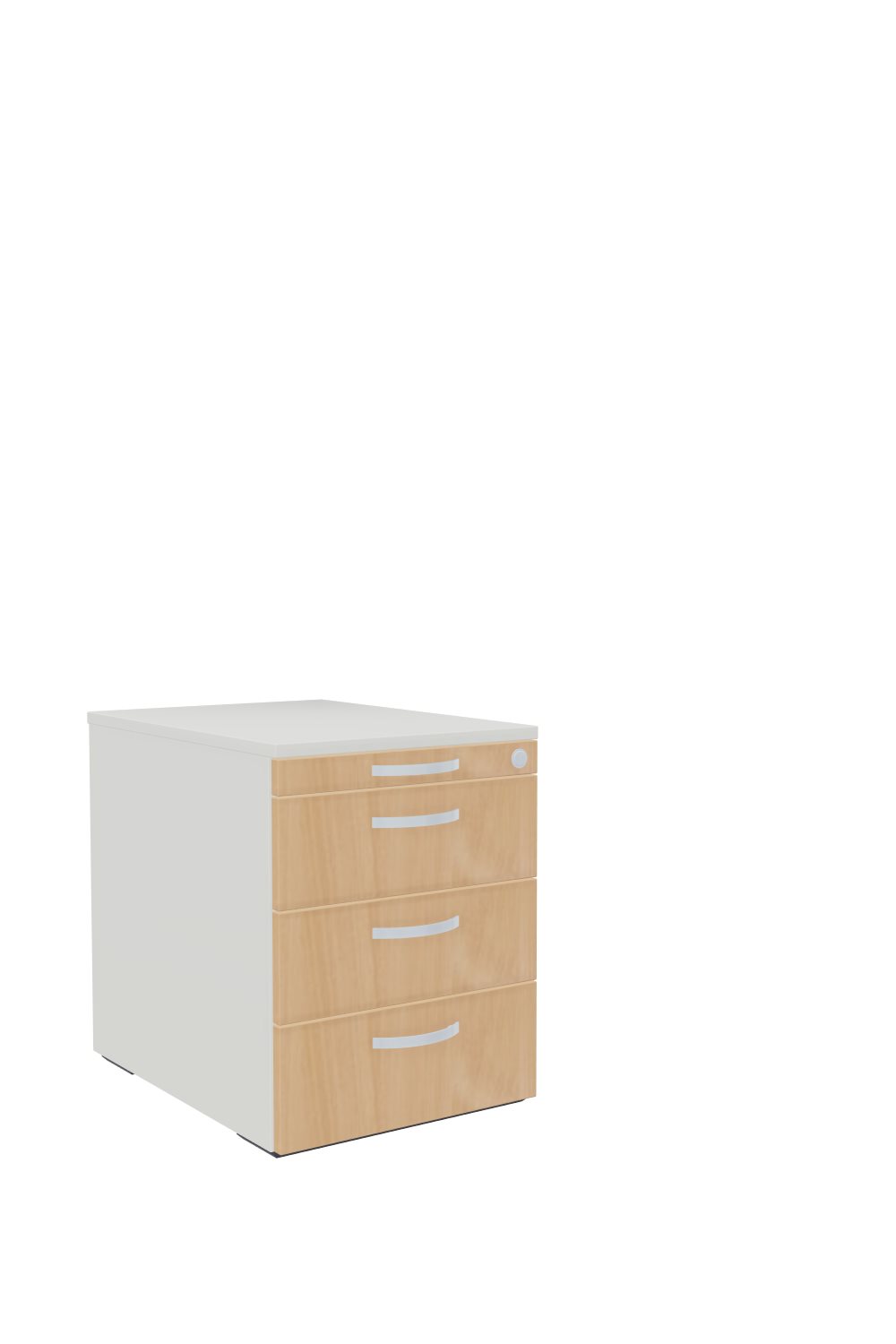 Rollcontainer-60-3-Schübe-Kunststoff-Imola-Weiss-Buche-bmsofort-1 Imola Rollcontainer mit Schubkästen