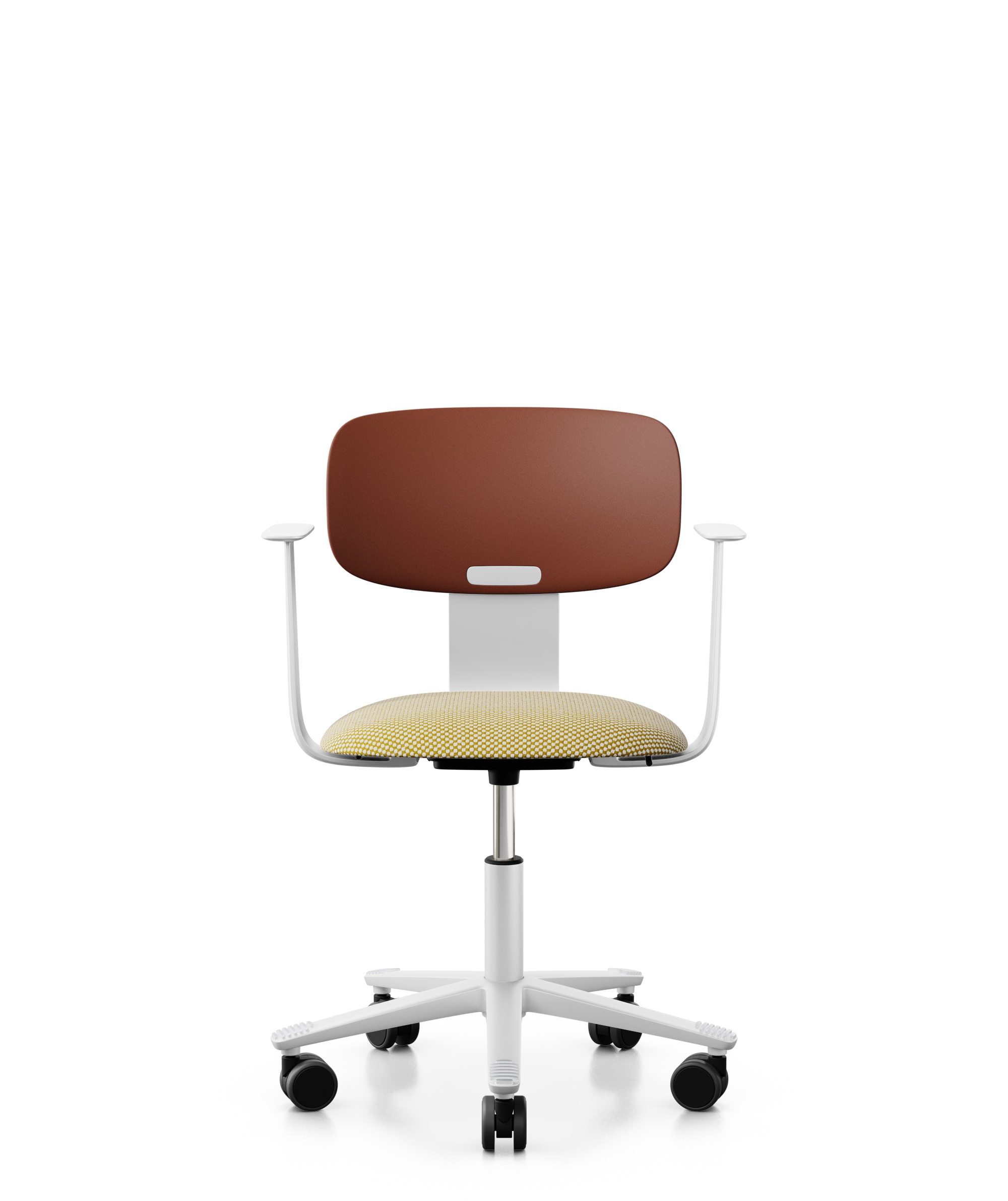 Arbeitsstuhl-Tion-Sitz-gepolstert-kastanie-weiss-gelb-weiss-bmsofort-1 Homeofficestuhl Tion Sitz gepolstert