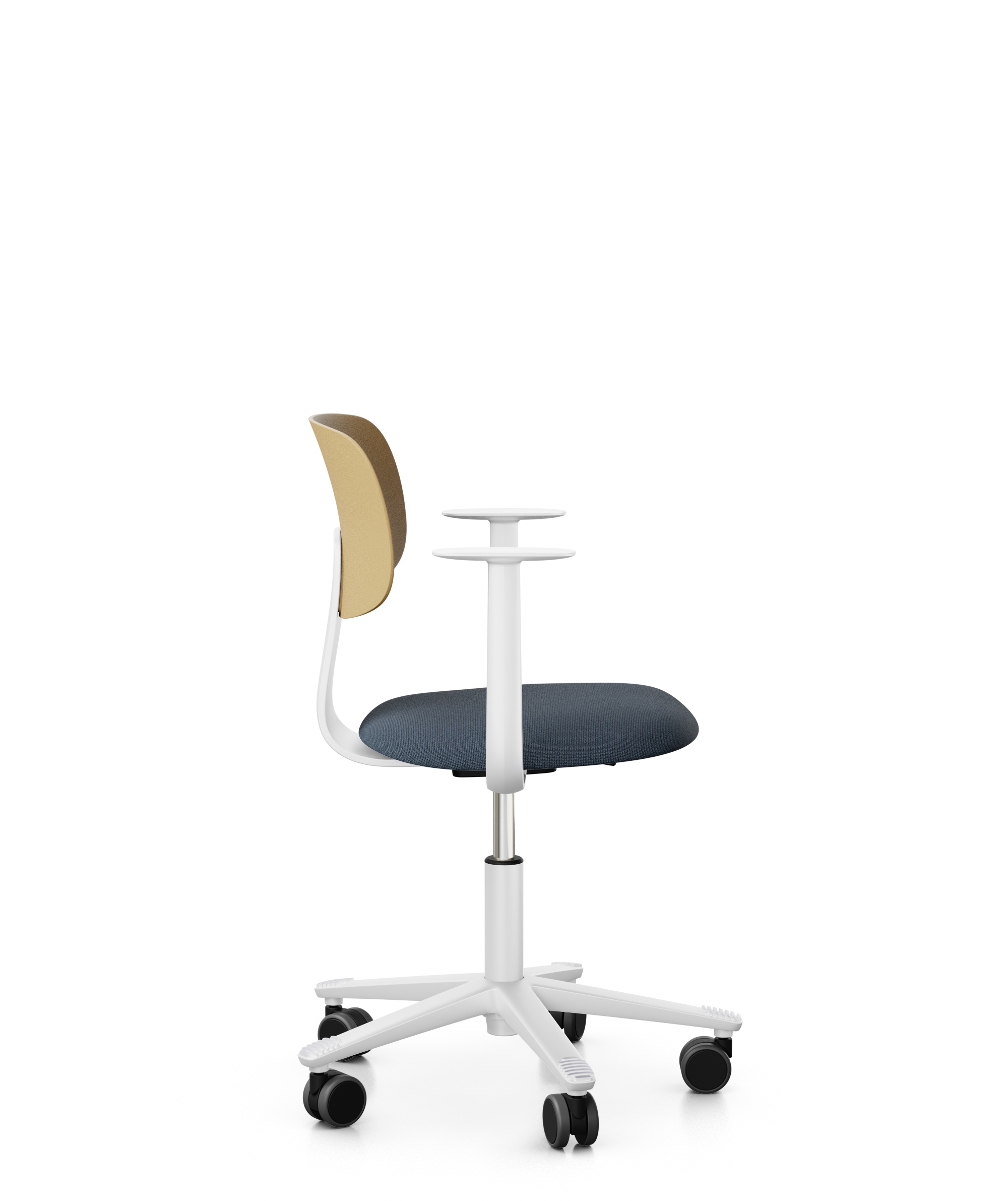 Arbeitsstuhl-Tion-Sitz-gepolstert-ocker-weiss-dunkelblau-bmsofort-2 Homeofficestuhl Tion Sitz gepolstert