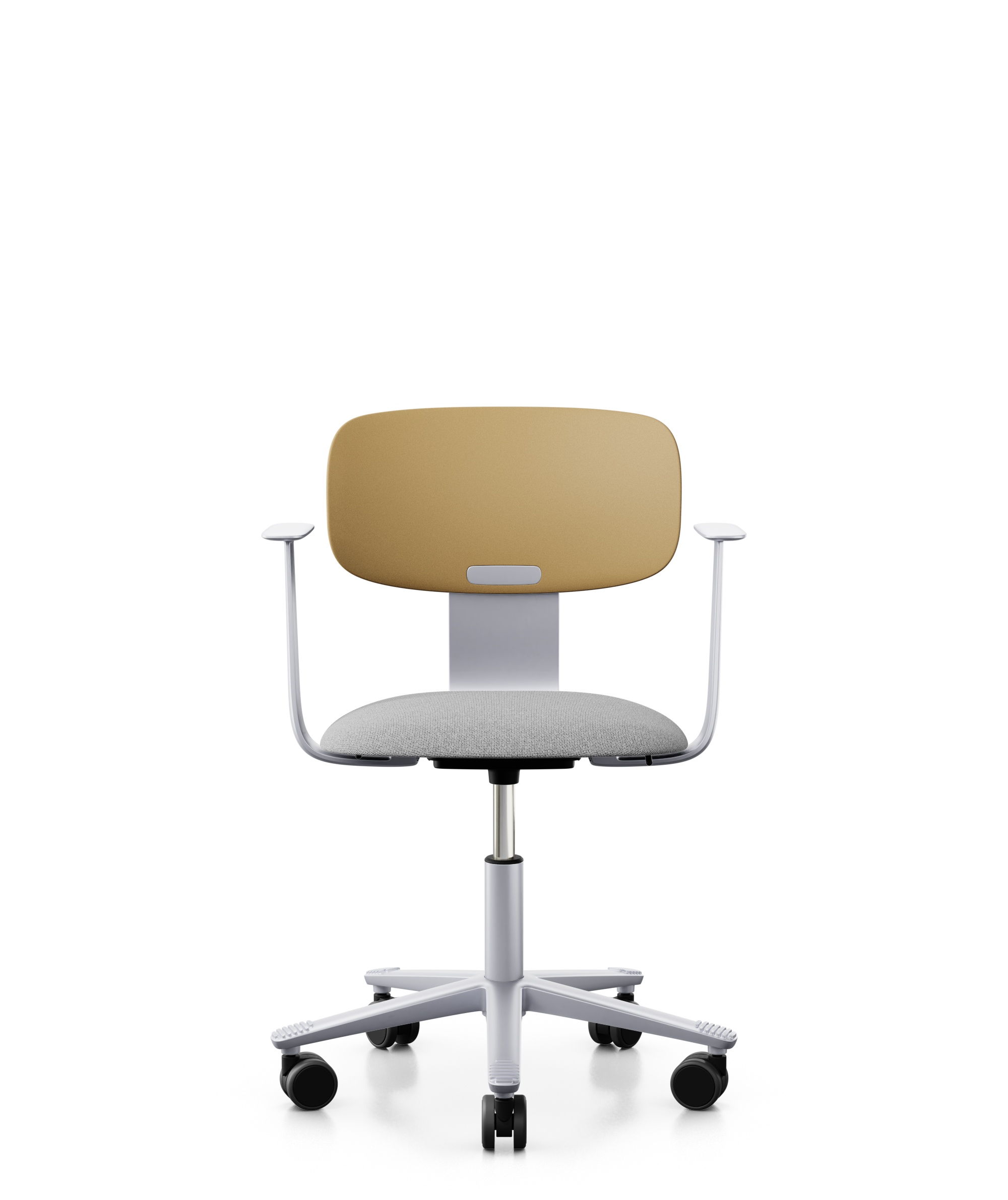 Arbeitsstuhl-Tion-Sitz-gepolstert-ocker-silber-grau-bmsofort-1 Homeofficestuhl Tion Sitz gepolstert