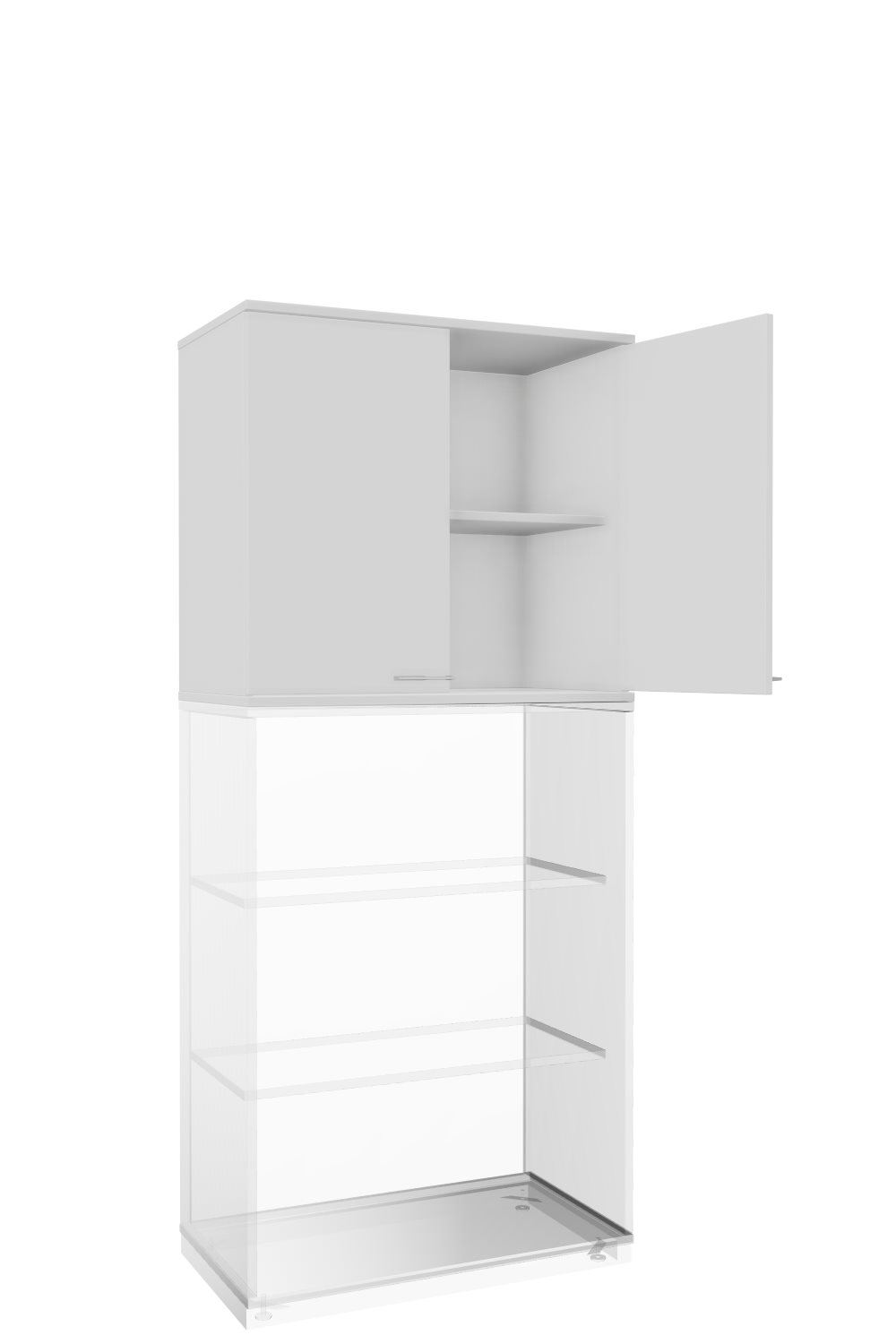 Aufsatzschrank-Oviedo-2-OH-Weiss-bmsofort-2 Oviedo Home Flügeltürenschrank