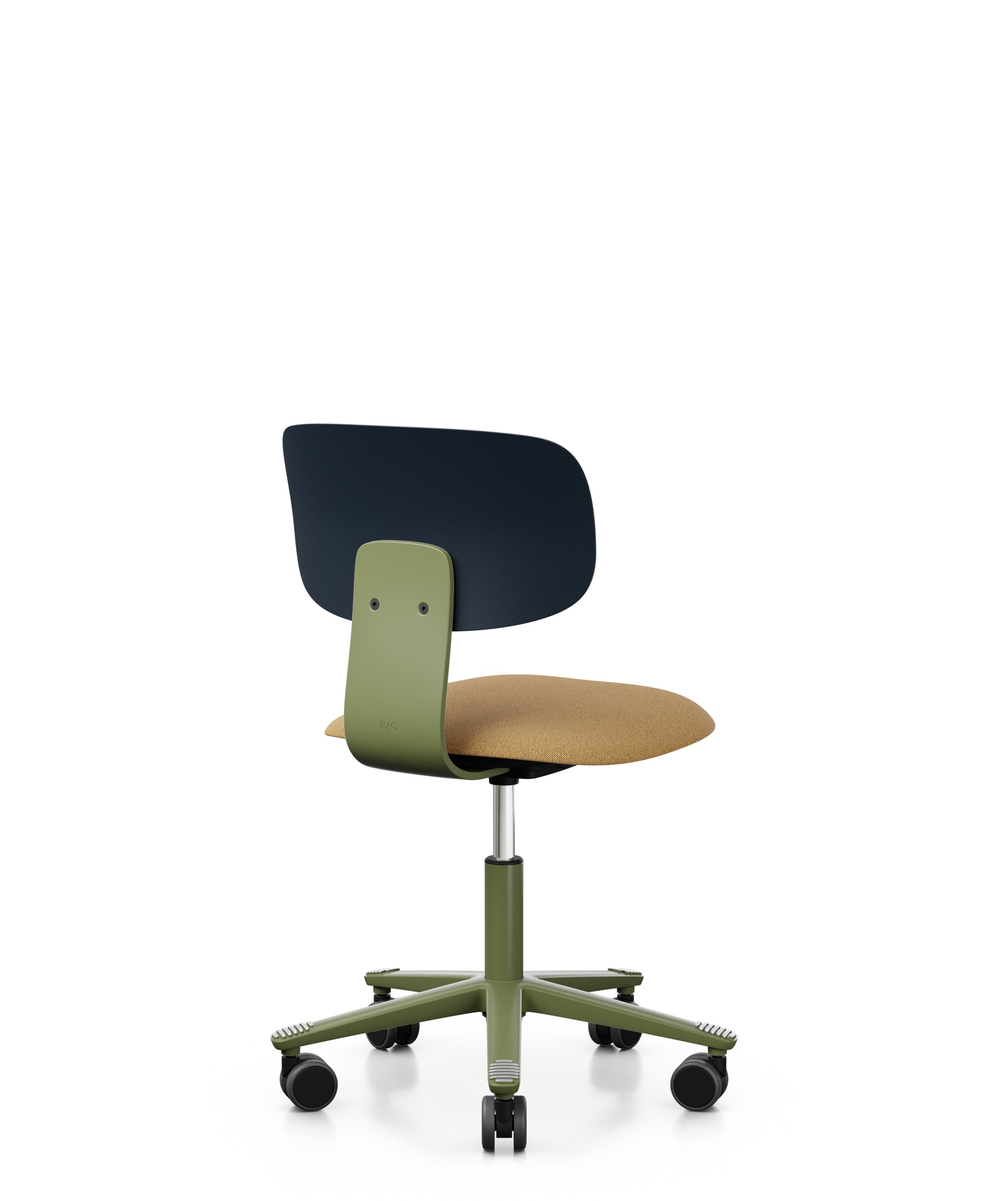 Arbeitsstuhl-Tion-Sitz-gepolstert-dunkelblau-moos-ocker-bmsofort-3 Homeofficestuhl Tion Sitz gepolstert