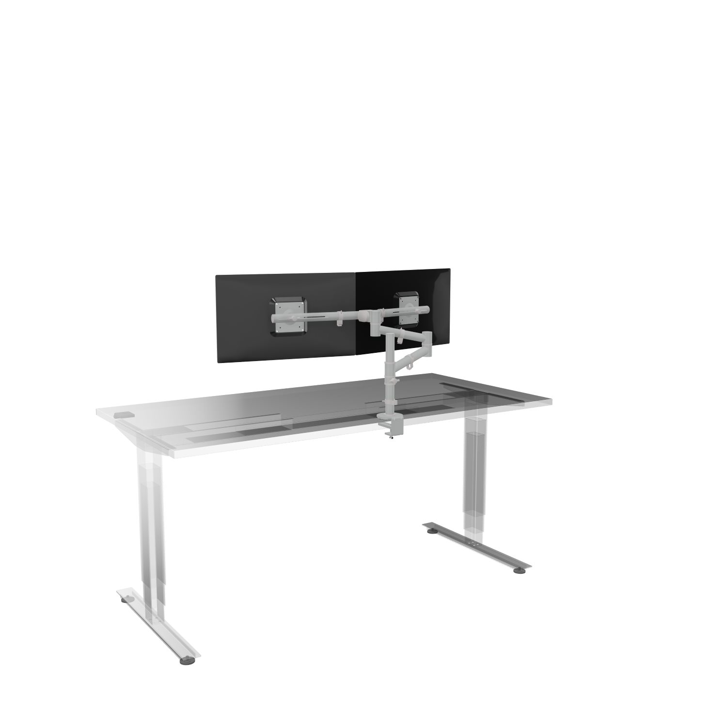 Monitorarm-Screen-Basic-Duo-silber-bmsofort-2 Monitorarm Screen Basic Duo