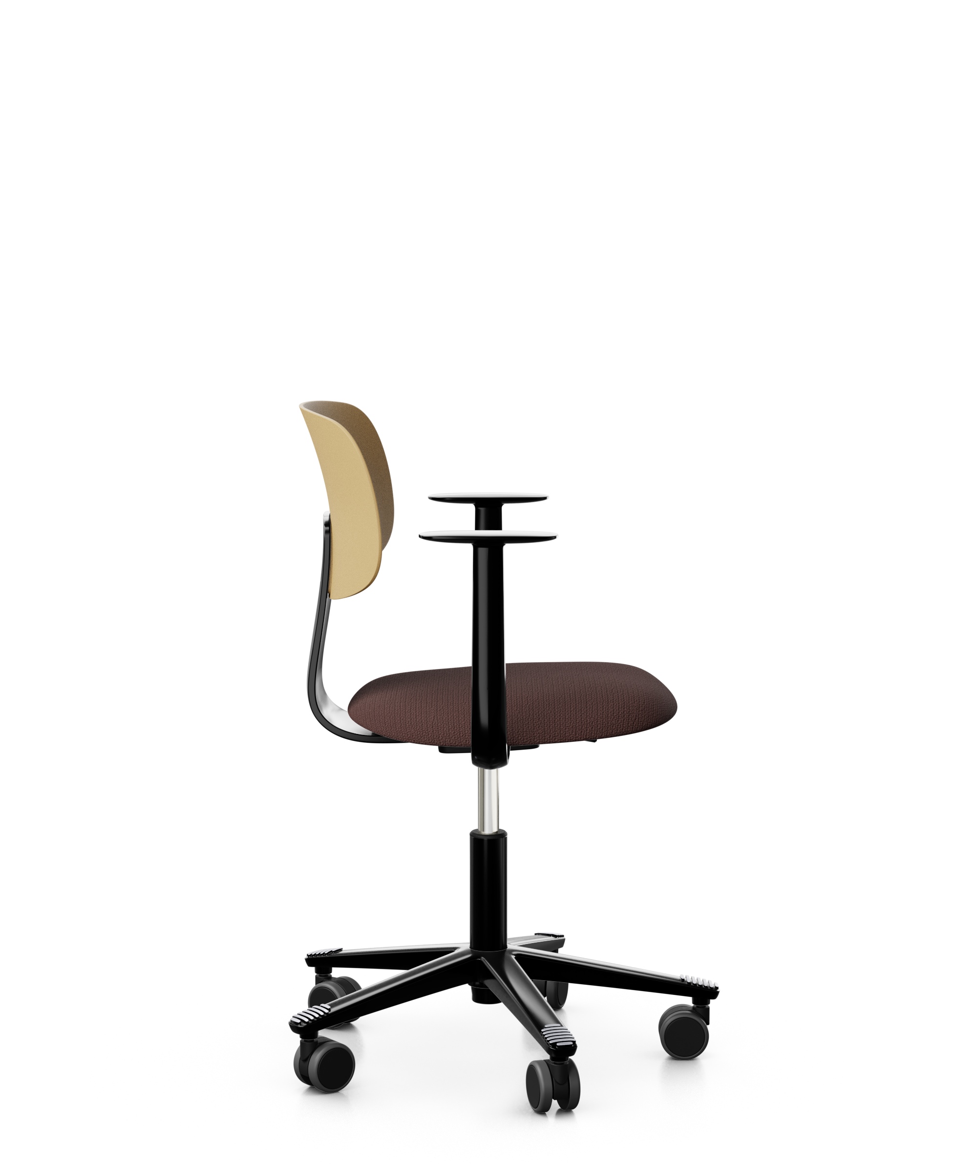 Arbeitsstuhl-Tion-Sitz-gepolstert-ocker-schwarz-kastanie-bmsofort-2 Homeofficestuhl Tion Sitz gepolstert