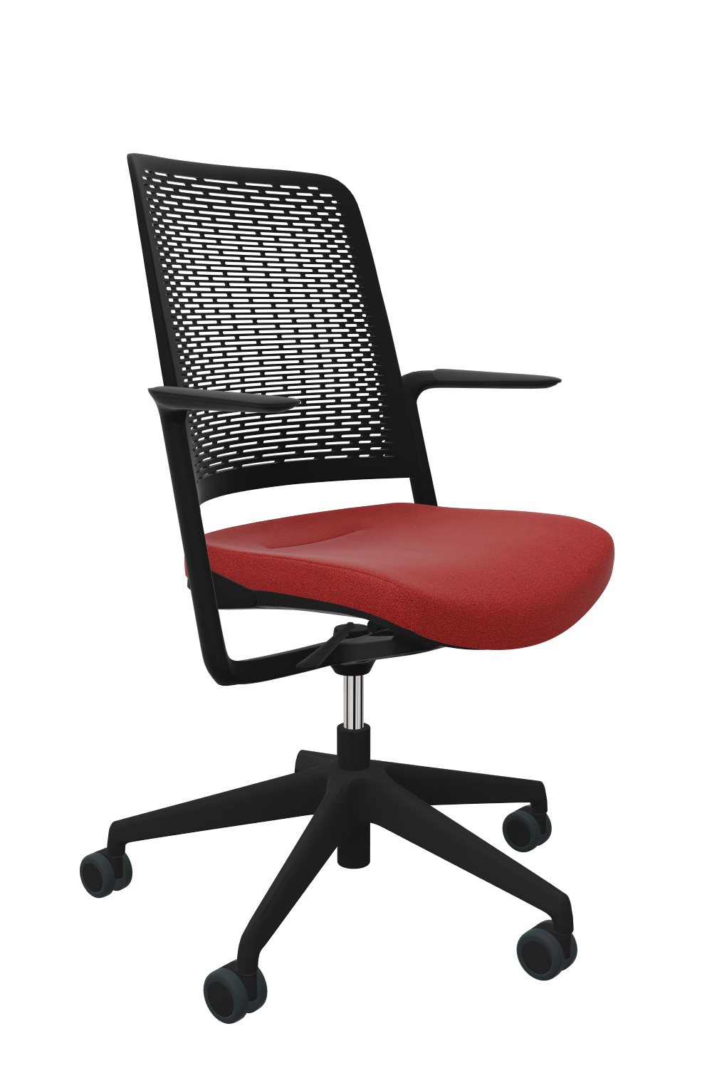 Homeofficestuhl-Fabiola-schwarz-rot-bmsofort-1 Drehstuhl Fabiola