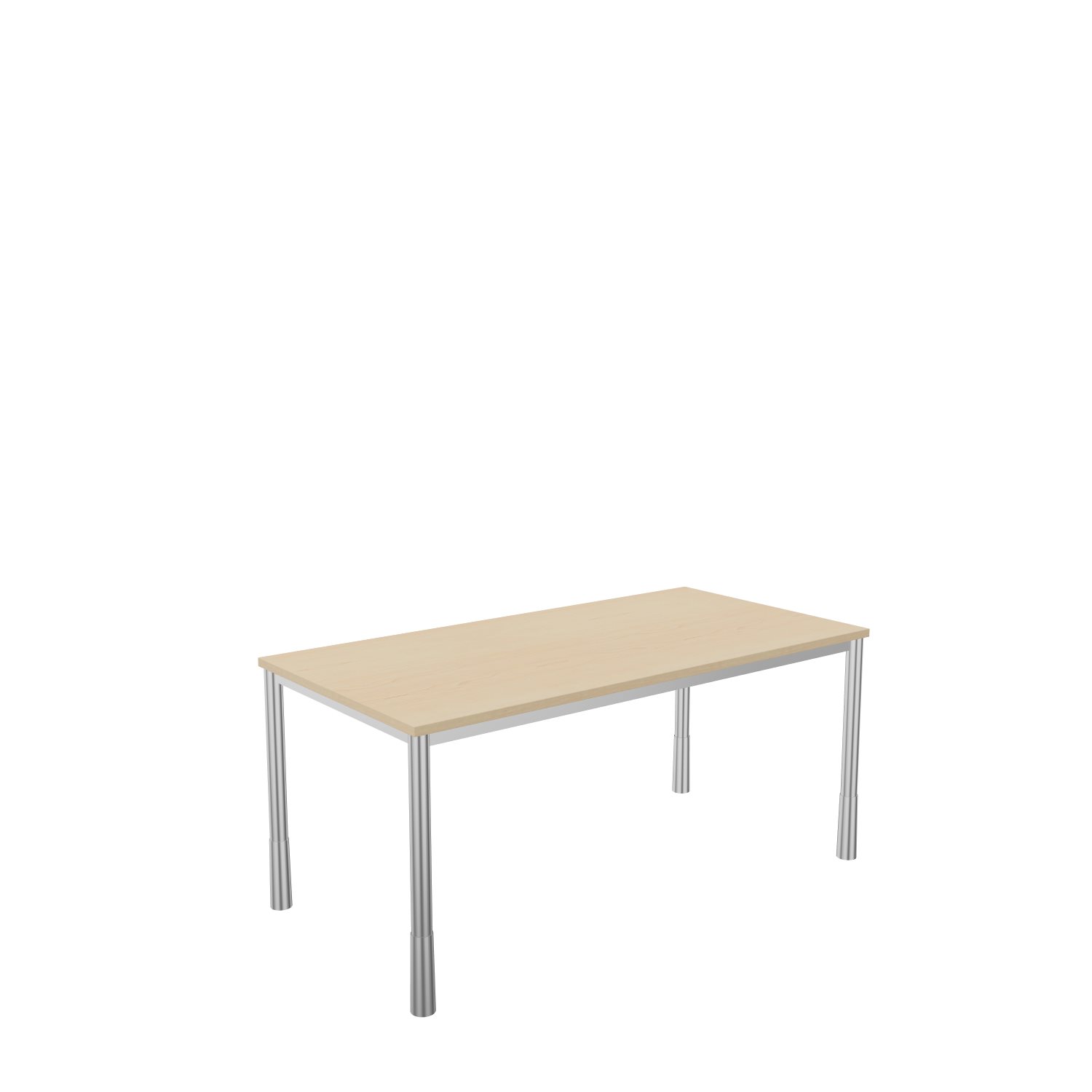 Schreibtisch-Rundrohr-Tarragona-160-80-ahorn-alu-bmsofort-1 Tarragona Rechtecktisch