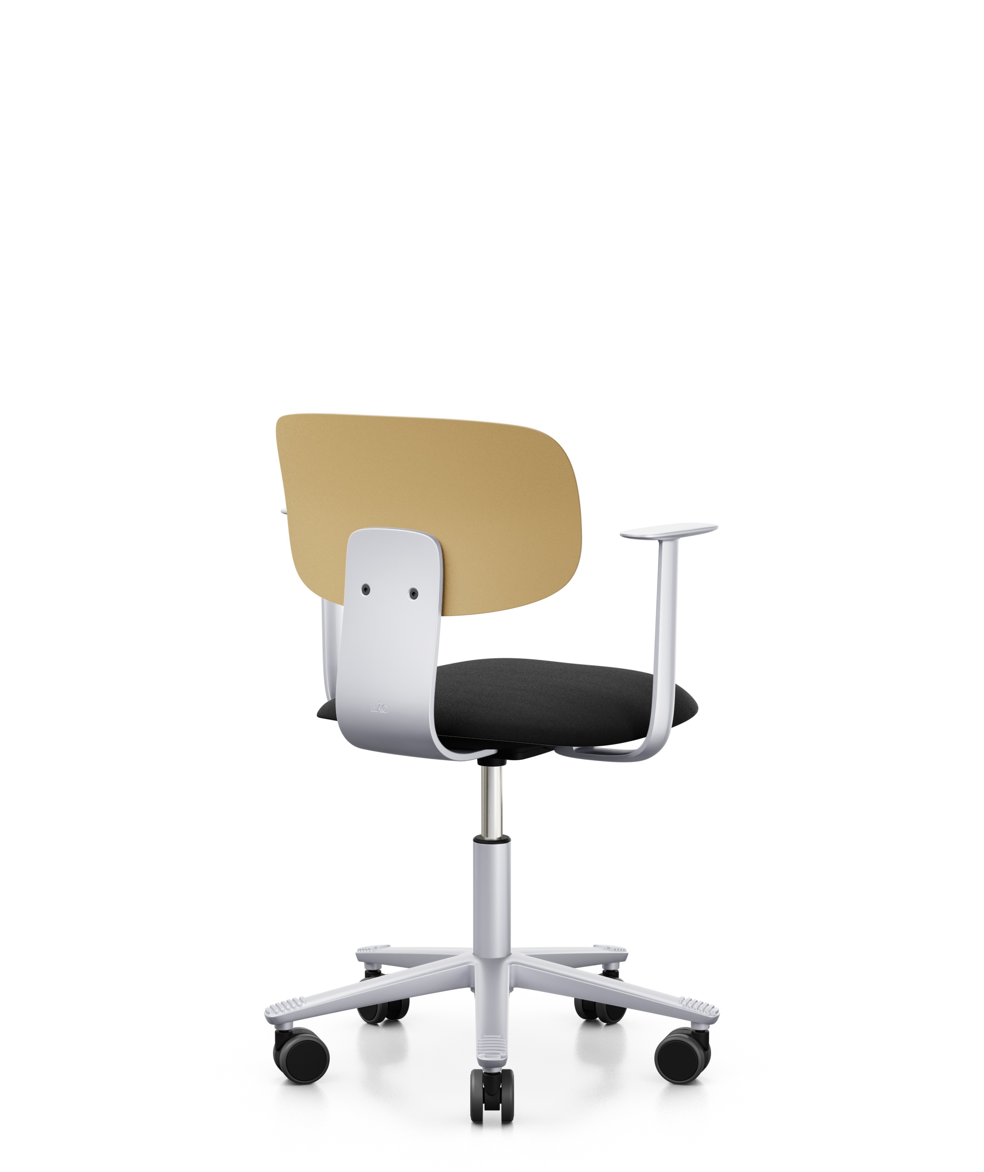 Arbeitsstuhl-Tion-Sitz-gepolstert-ocker-alufarben-schwarz-bmsofort-3 Homeofficestuhl Tion Sitz gepolstert