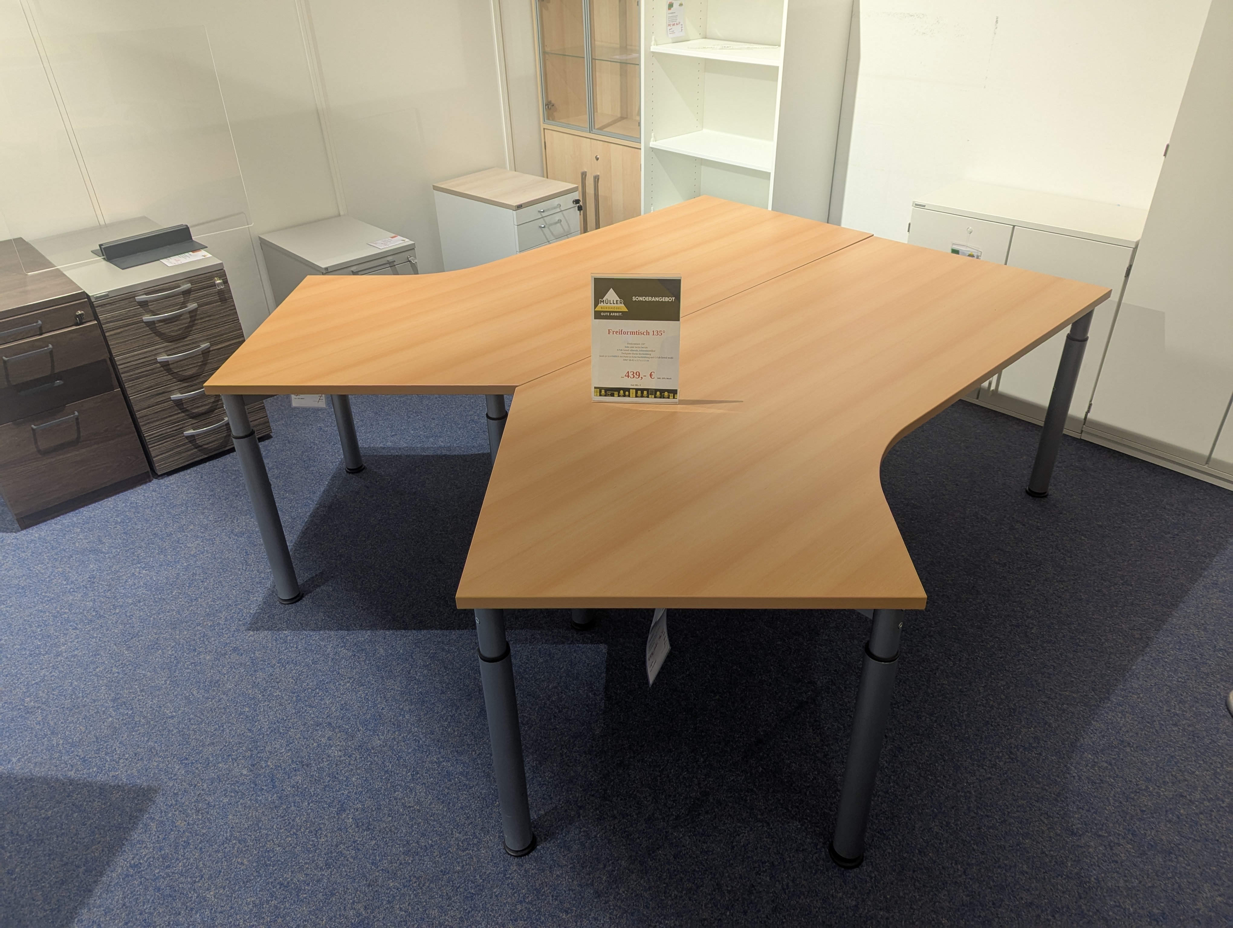 Freiformtisch 135° Buche Nachbildung Freiformtisch 135° Buche Nachbildung