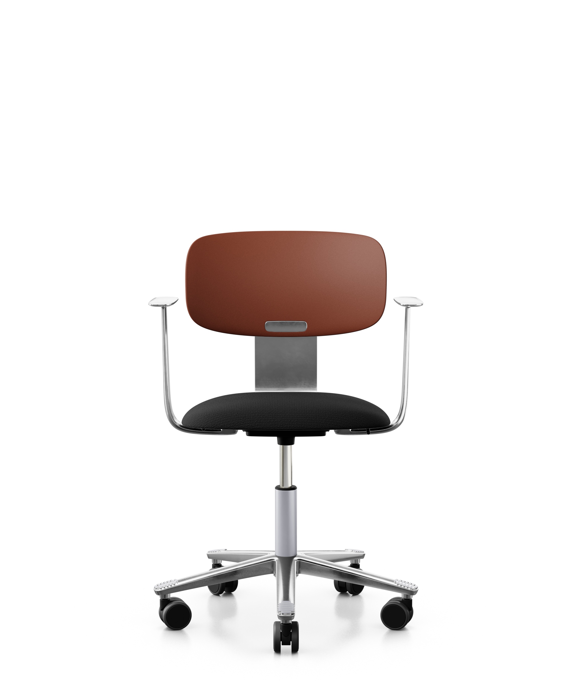 Arbeitsstuhl-Tion-Sitz-gepolstert-kastanie-poliert-schwarz-bmsofort-1 Homeofficestuhl Tion Sitz gepolstert