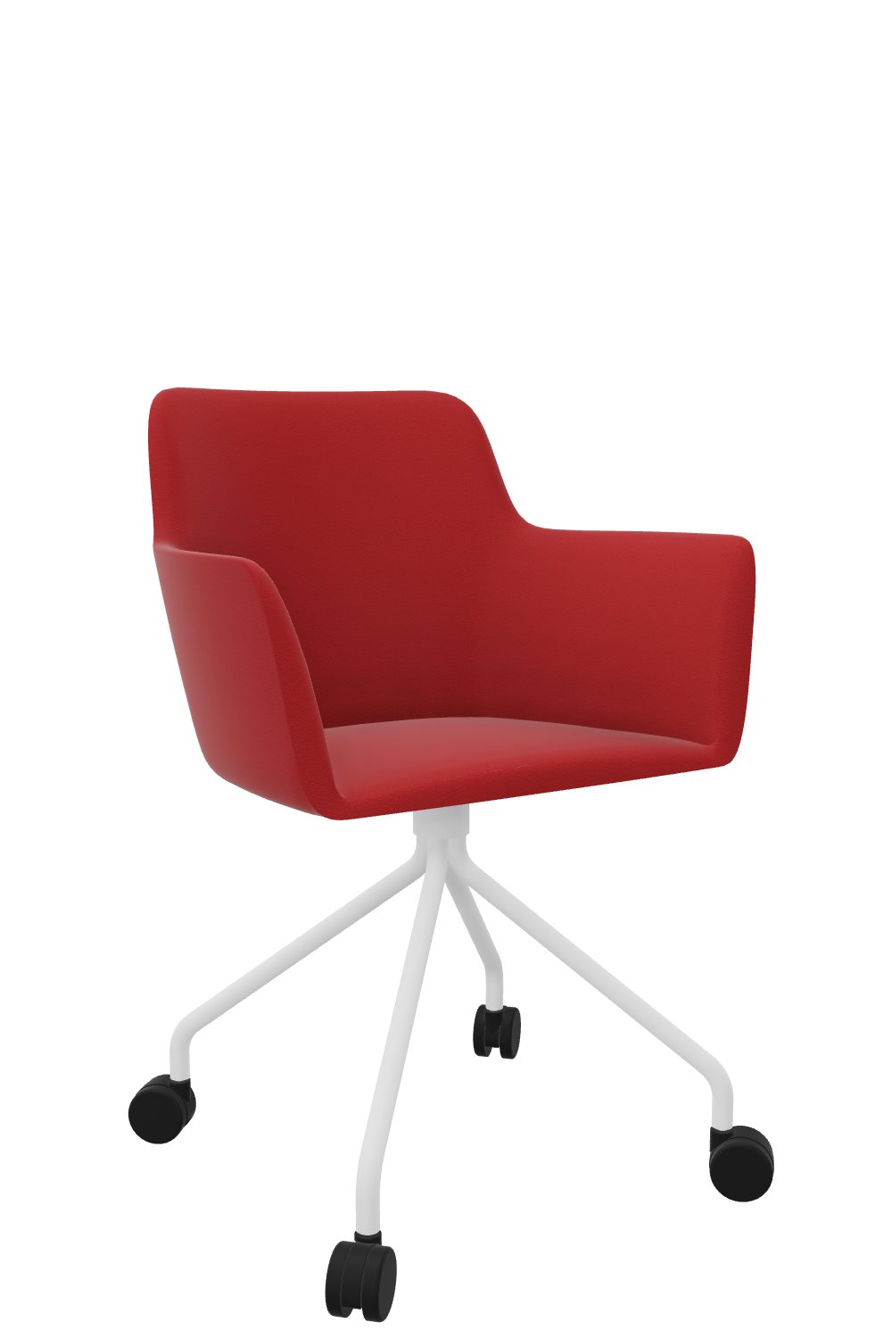 Besucherstuhl-Lucca-auf-Rollen-rot-weiss-bmsofort-1 Objektstuhl Lucca