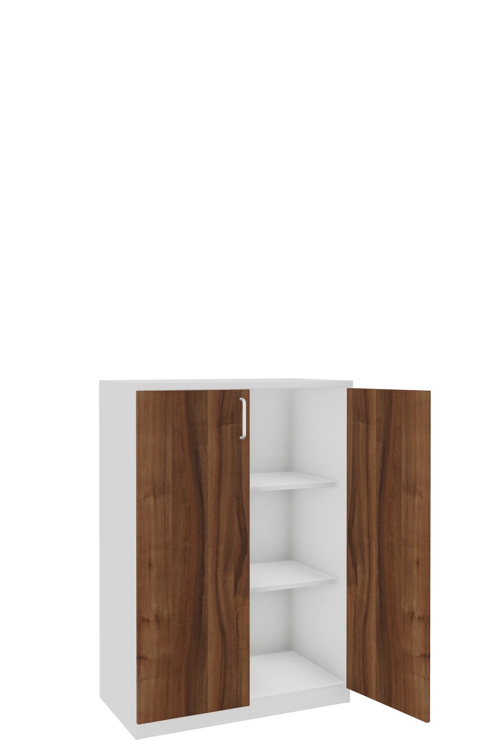 Aktenschank-3-OH-Tarragona-Weiss-Nussbaum-Alufarben-bmsofort-2 Tarragona Aktenschrank