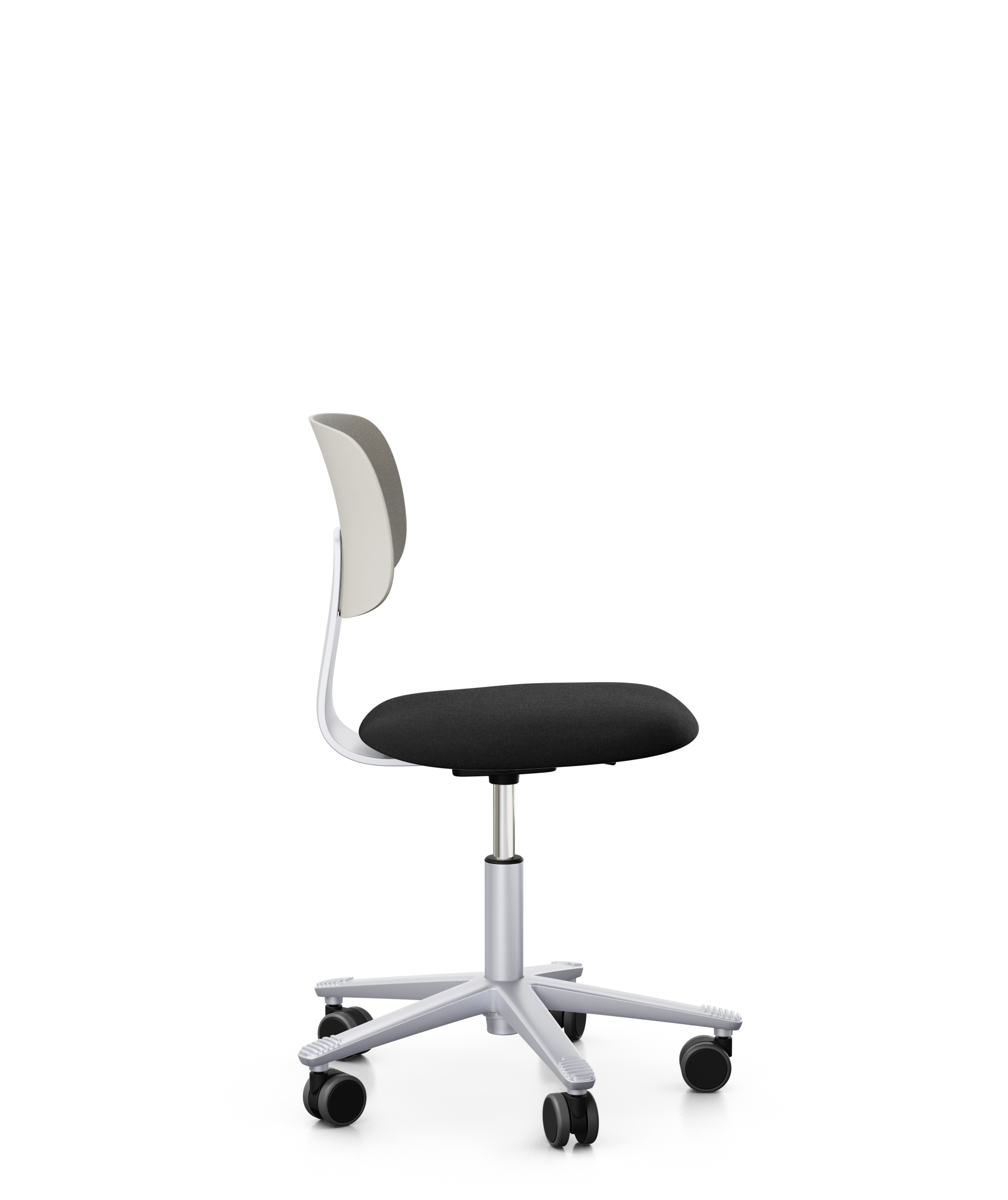 Arbeitsstuhl-Tion-Sitz-gepolstert-hellgrau-alufarben-schwarz-bmsofort-2 Homeofficestuhl Tion Sitz gepolstert