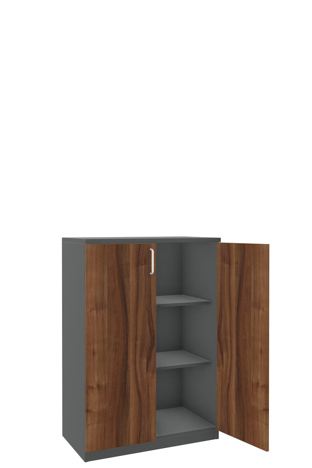 Aktenschank-3-OH-Tarragona-Graphit-Nussbaum-Alufarben-bmsofort-2 Tarragona Aktenschrank