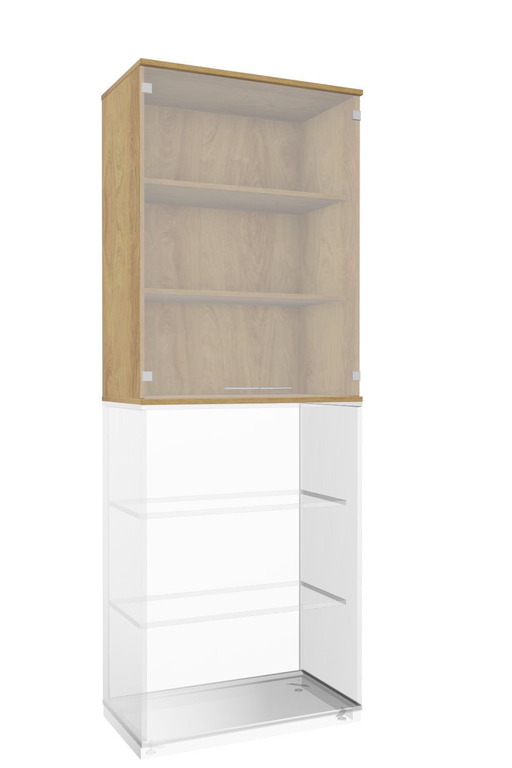 Glasaufsatzschrank-Oviedo-3-OH-Pacana-bmsofort-1 Oviedo Vitrinenschrank