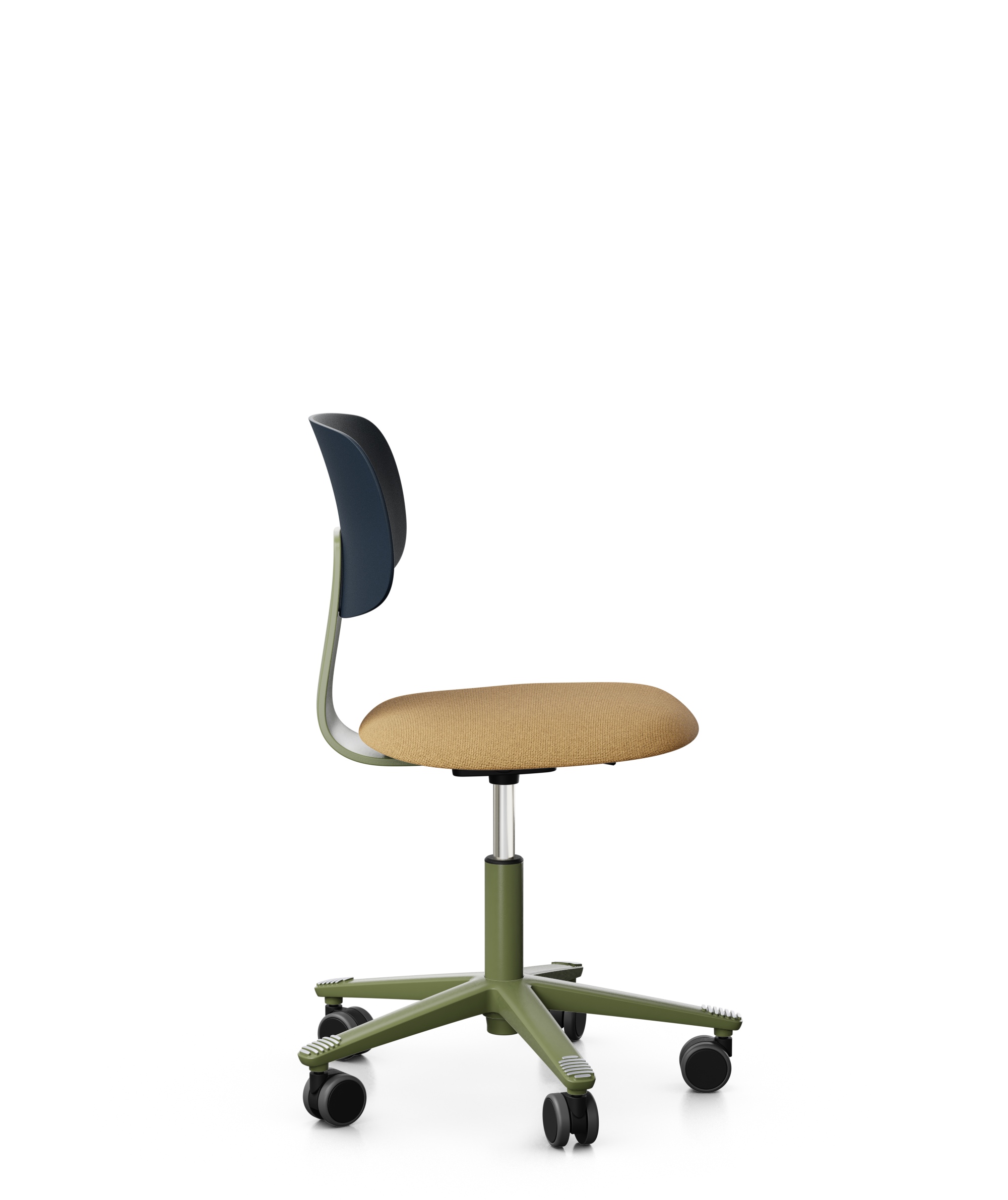 Arbeitsstuhl-Tion-Sitz-gepolstert-dunkelblau-moos-ocker-bmsofort-2 Homeofficestuhl Tion Sitz gepolstert