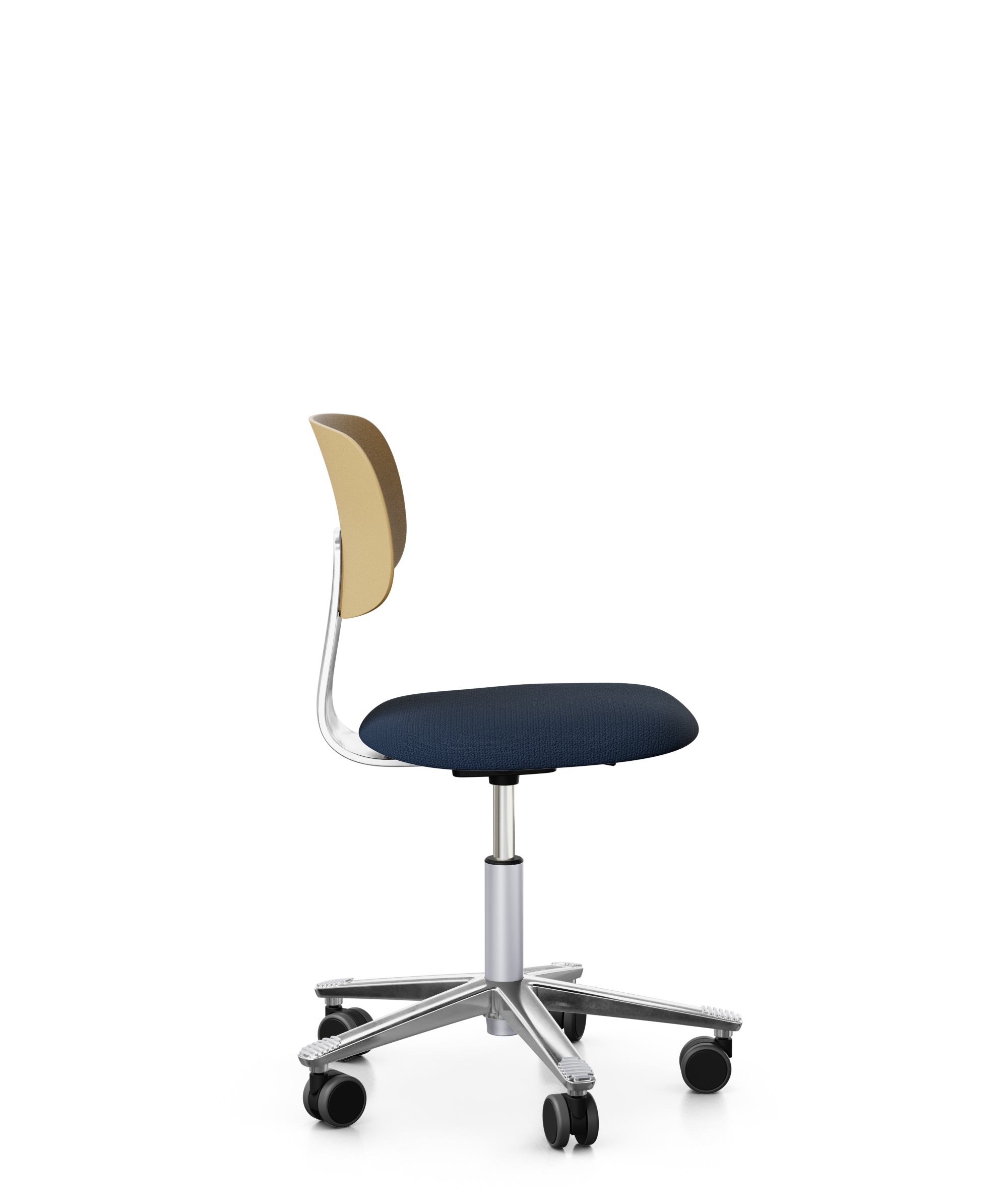 Arbeitsstuhl-Tion-Sitz-gepolstert-ocker-poliert-dunkelblau-bmsofort-2 Homeofficestuhl Tion Sitz gepolstert