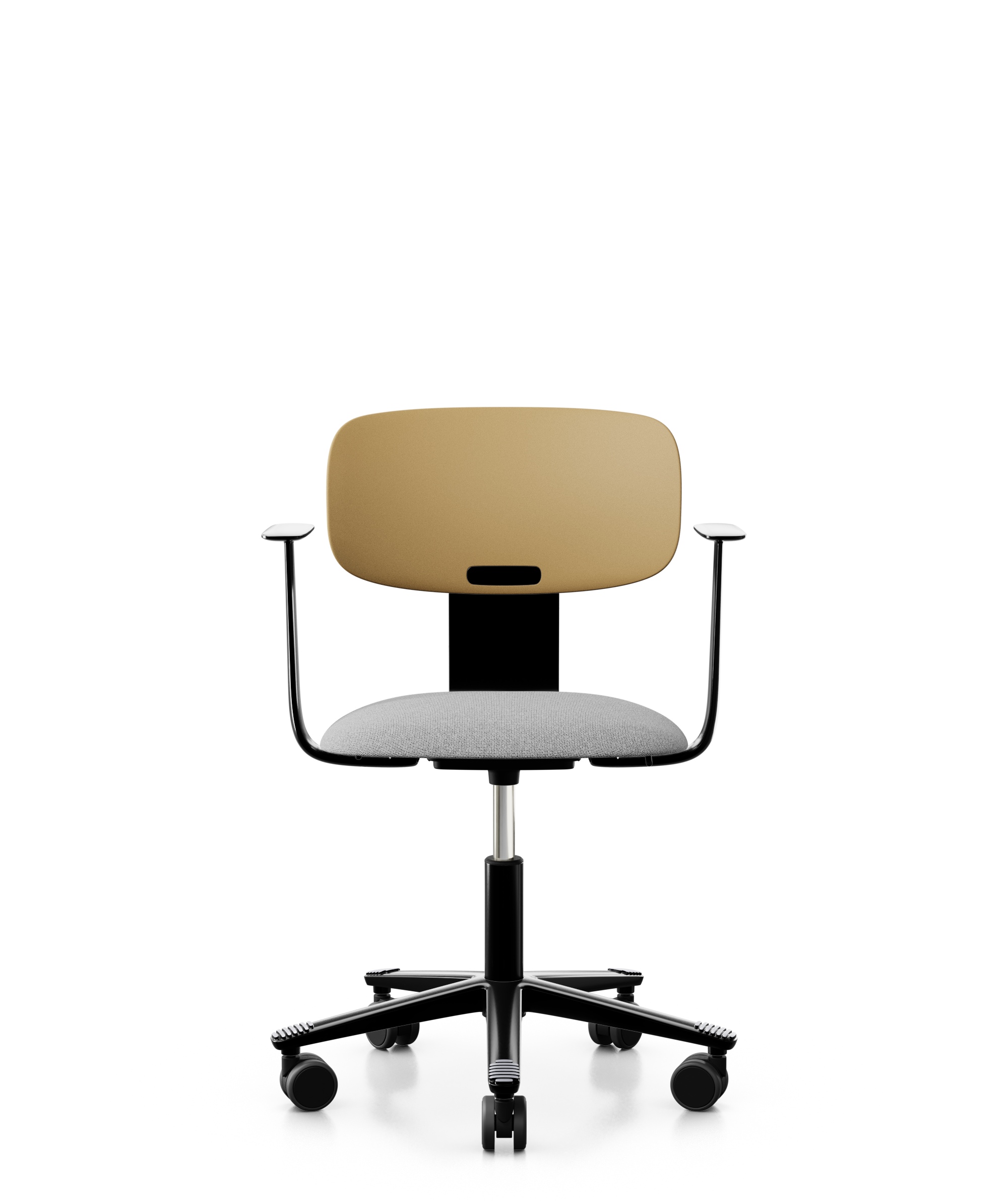 Arbeitsstuhl-Tion-Sitz-gepolstert-ocker-schwarz-grau-bmsofort-1 Homeofficestuhl Tion Sitz gepolstert