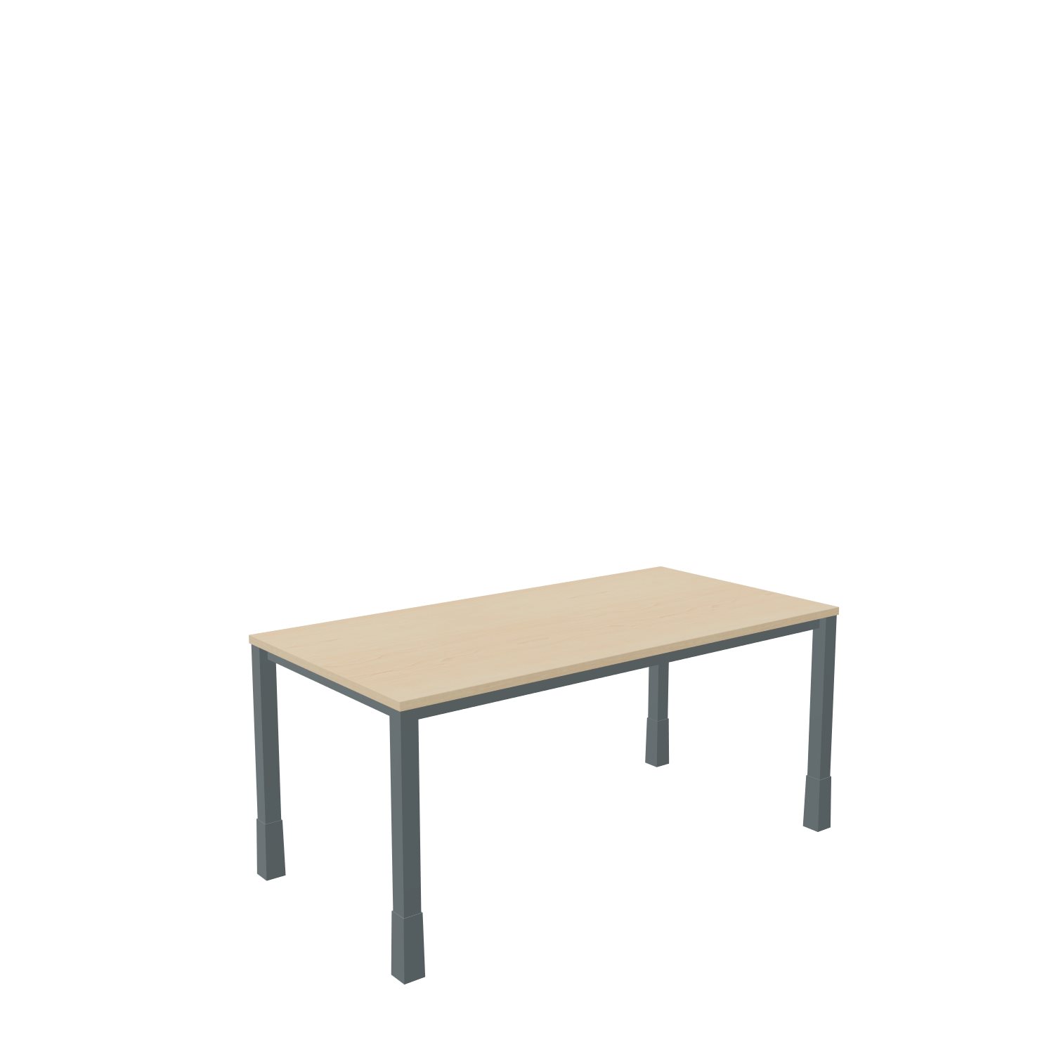 Schreibtisch-Quadratrohr-Tarragona-160-80-ahorn-schwarz-bmsofort-1 Tarragona Rechtecktisch