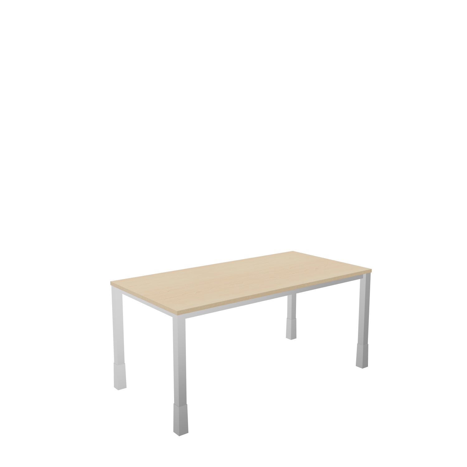 Schreibtisch-Quadratrohr-Tarragona-160-80-ahorn-alu-bmsofort-1 Tarragona Rechtecktisch