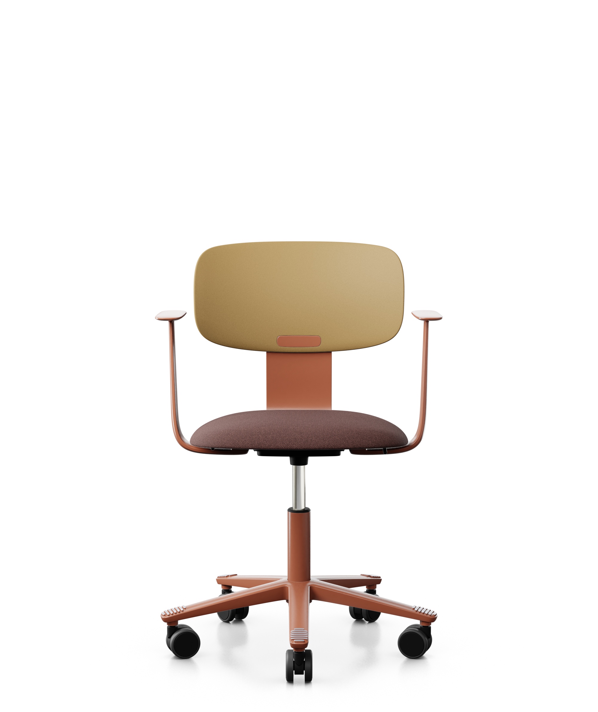 Arbeitsstuhl-Tion-Sitz-gepolstert-ocker-rose-kastanie-bmsofort-1 Homeofficestuhl Tion Sitz gepolstert