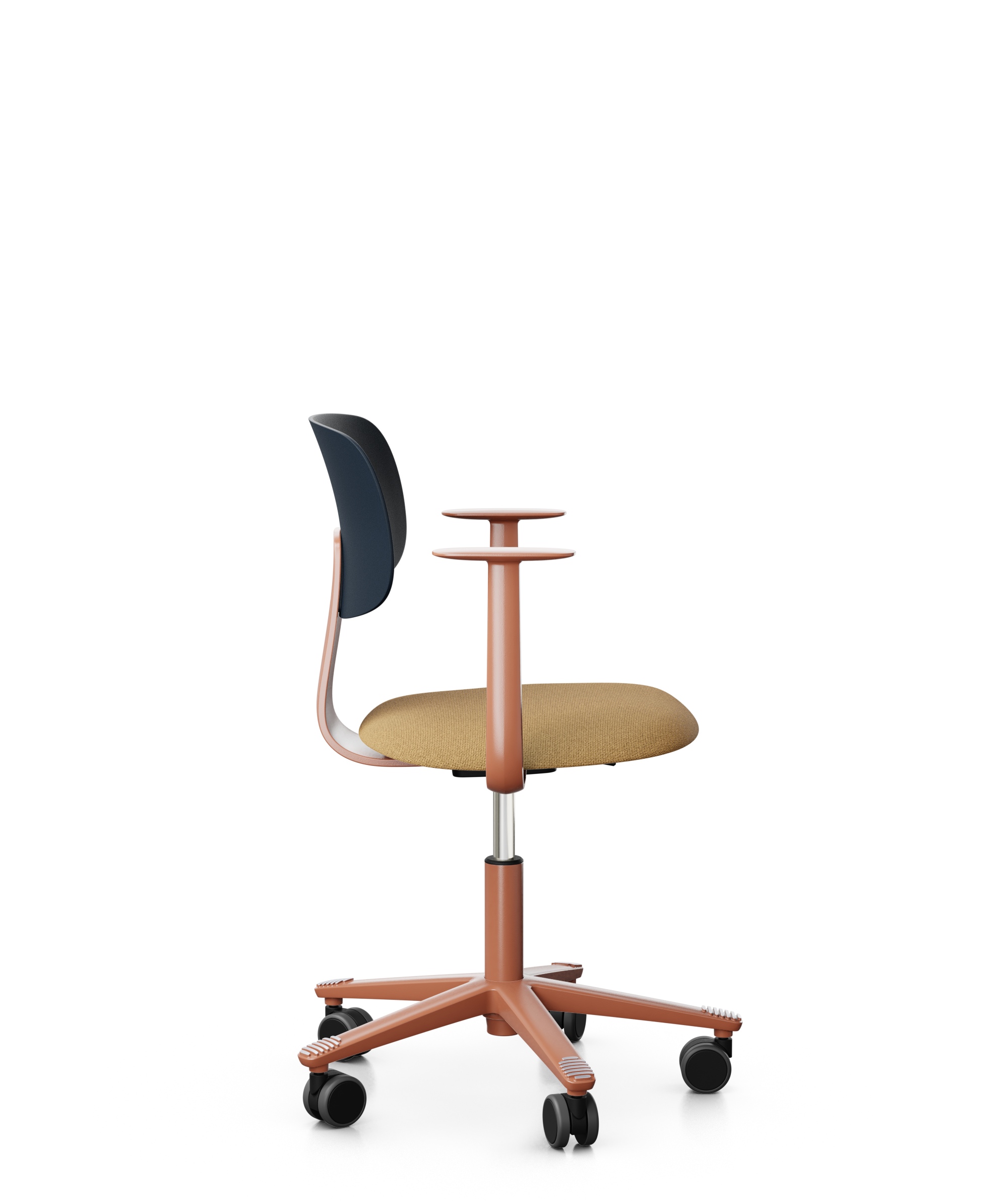 Arbeitsstuhl-Tion-Sitz-gepolstert-dunkelblau-rose-ocker-bmsofort-2 Homeofficestuhl Tion Sitz gepolstert