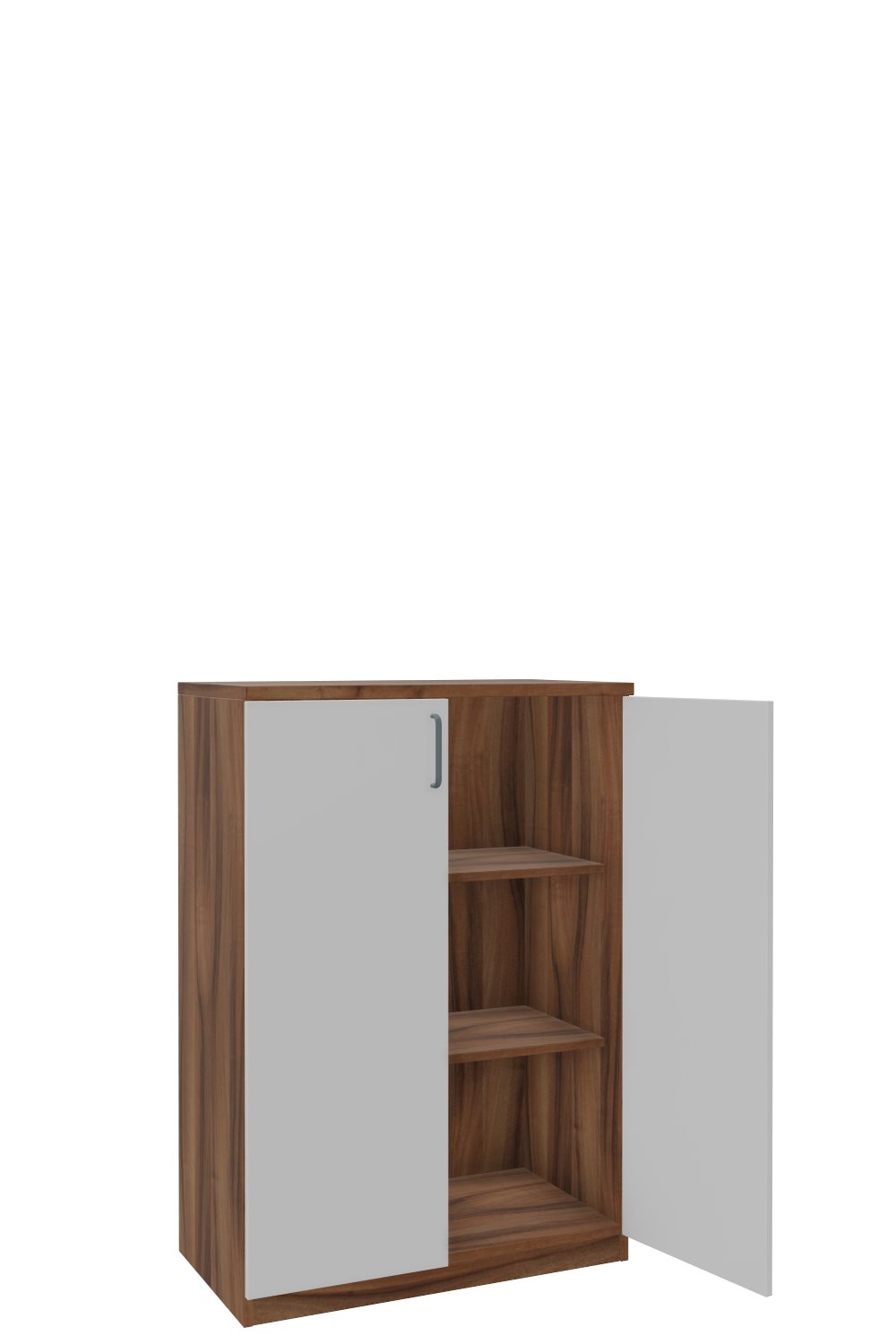 Aktenschank-3-OH-Tarragona-Nussbaum-Officegrau-Dunkelgrau-bmsofort-2 Tarragona Aktenschrank