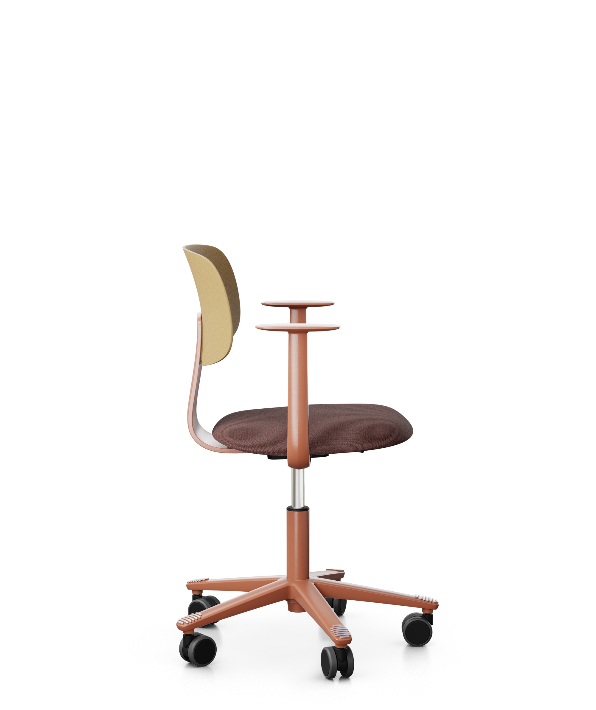 Arbeitsstuhl-Tion-Sitz-gepolstert-ocker-rose-kastanie-bmsofort-2 Homeofficestuhl Tion Sitz gepolstert