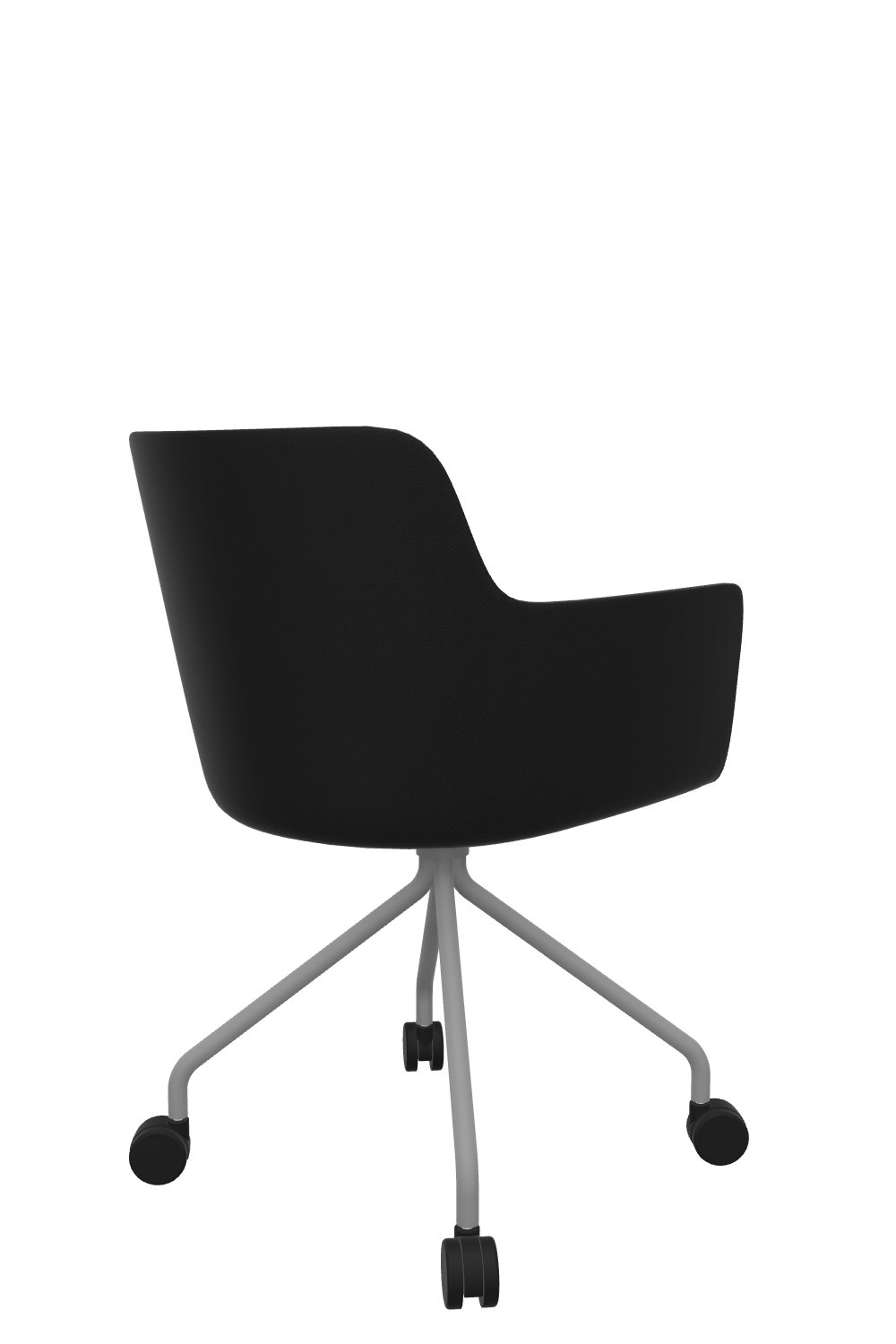 Besucherstuhl-Lucca-auf-Rollen-schwarz-alufarben-bmsofort-2 Objektstuhl Lucca