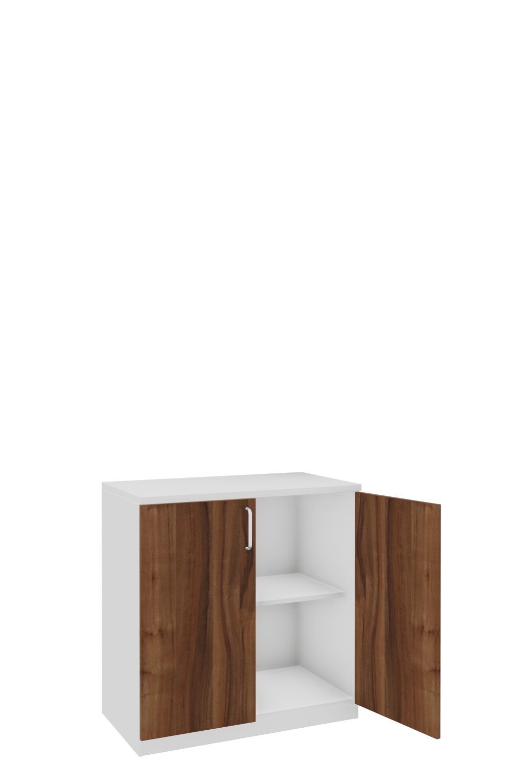 Aktenschank-2-OH-Tarragona-Weiss-Nussbaum-Alufarben-bmsofort-2 Tarragona Aktenschrank