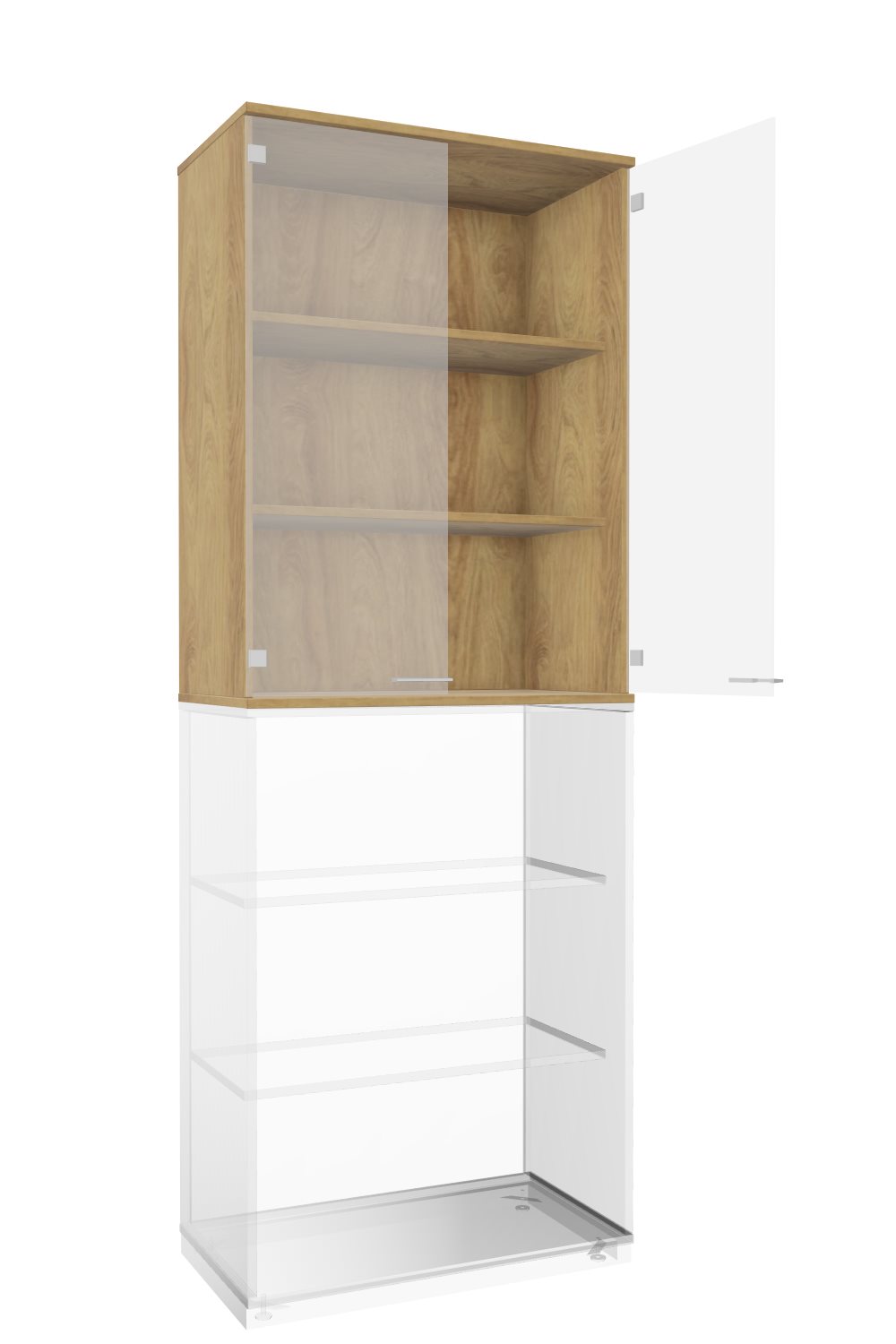 Glasaufsatzschrank-Oviedo-3-OH-Pacana-bmsofort-2 Oviedo Vitrinenschrank