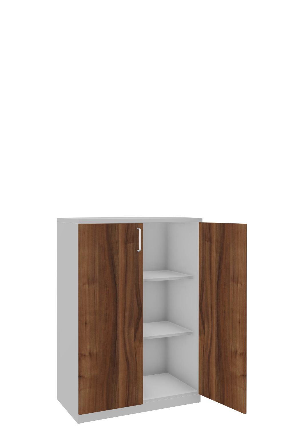 Aktenschank-3-OH-Tarragona-Officegrau-Nussbaum-Alufarben-bmsofort-2 Tarragona Aktenschrank