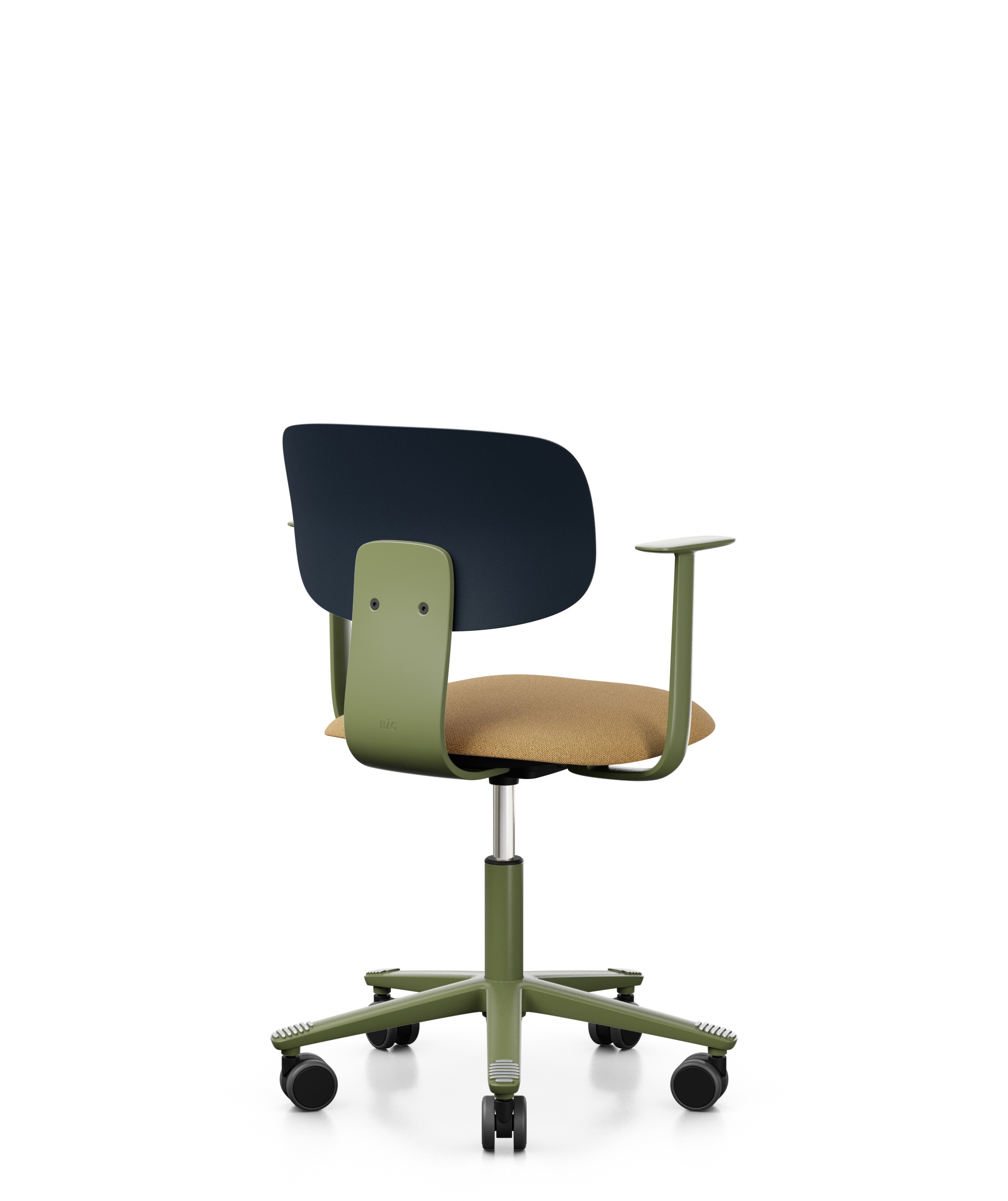 Arbeitsstuhl-Tion-Sitz-gepolstert-dunkelblau-moos-ocker-bmsofort-3 Homeofficestuhl Tion Sitz gepolstert